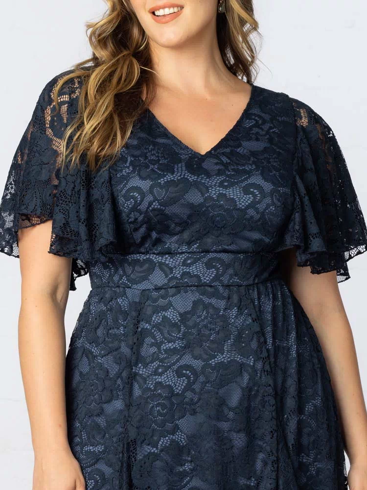 Camille Lace Cocktail Dress in Twilight Blue