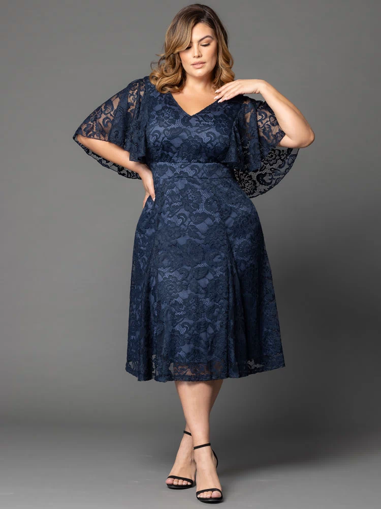 Camille Lace Cocktail Dress in Twilight Blue