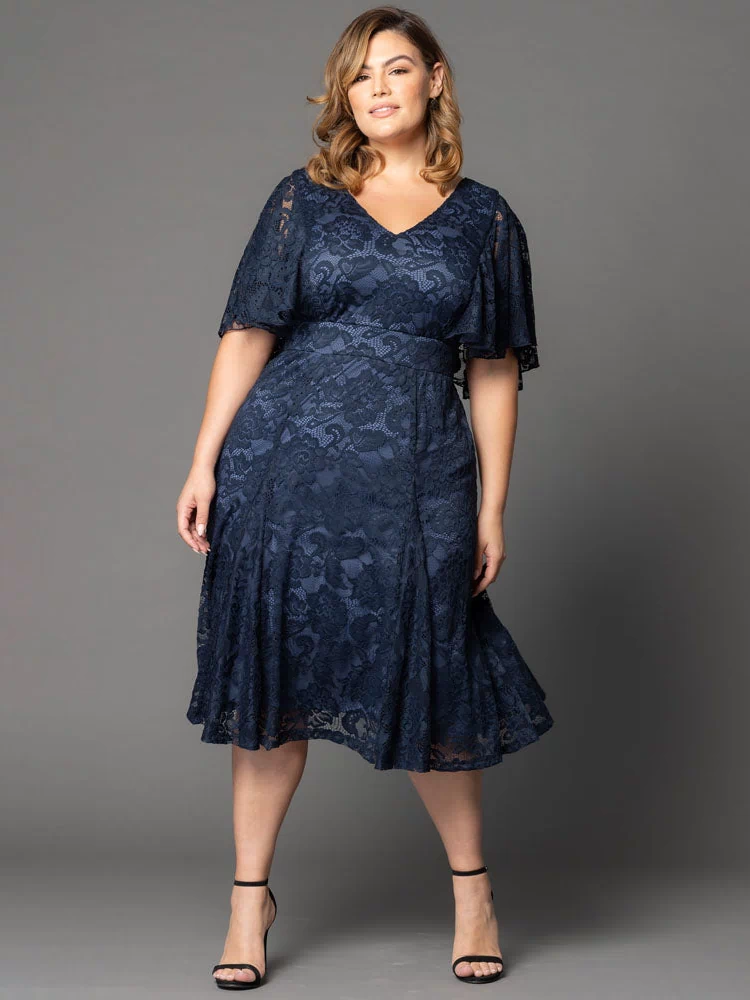 Camille Lace Cocktail Dress in Twilight Blue