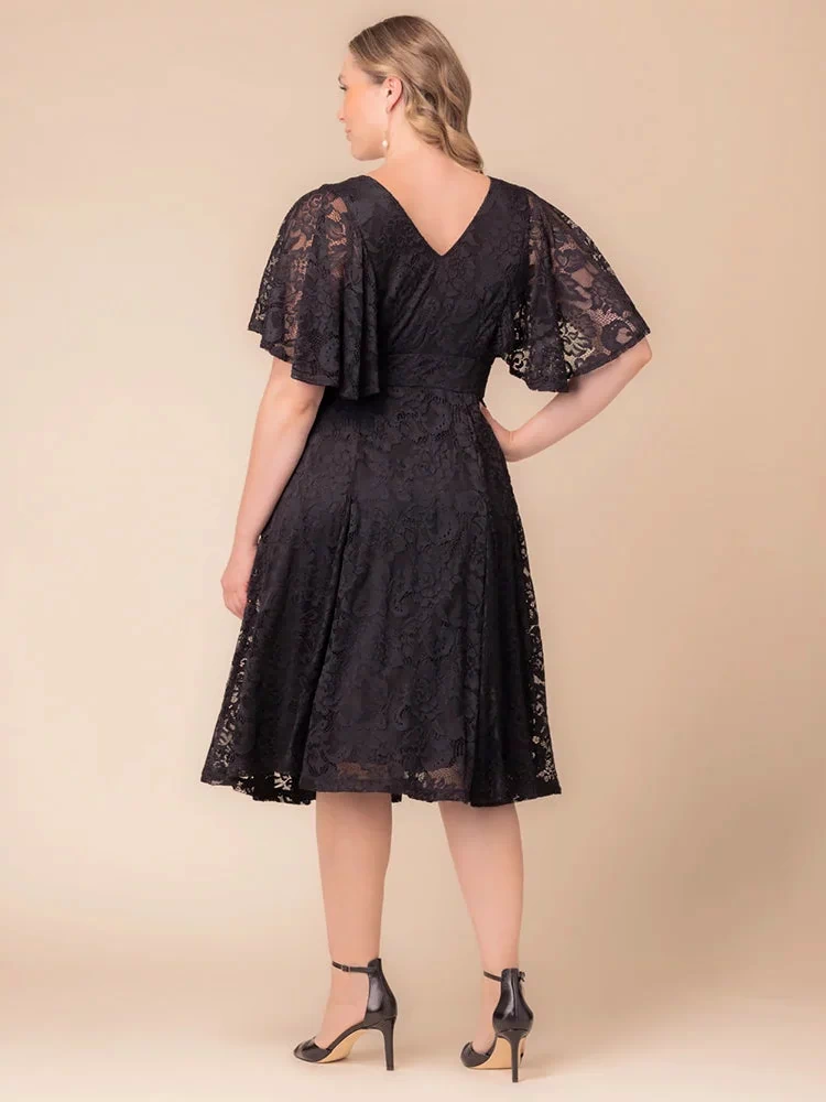 Camille Lace Cocktail Dress in Onyx