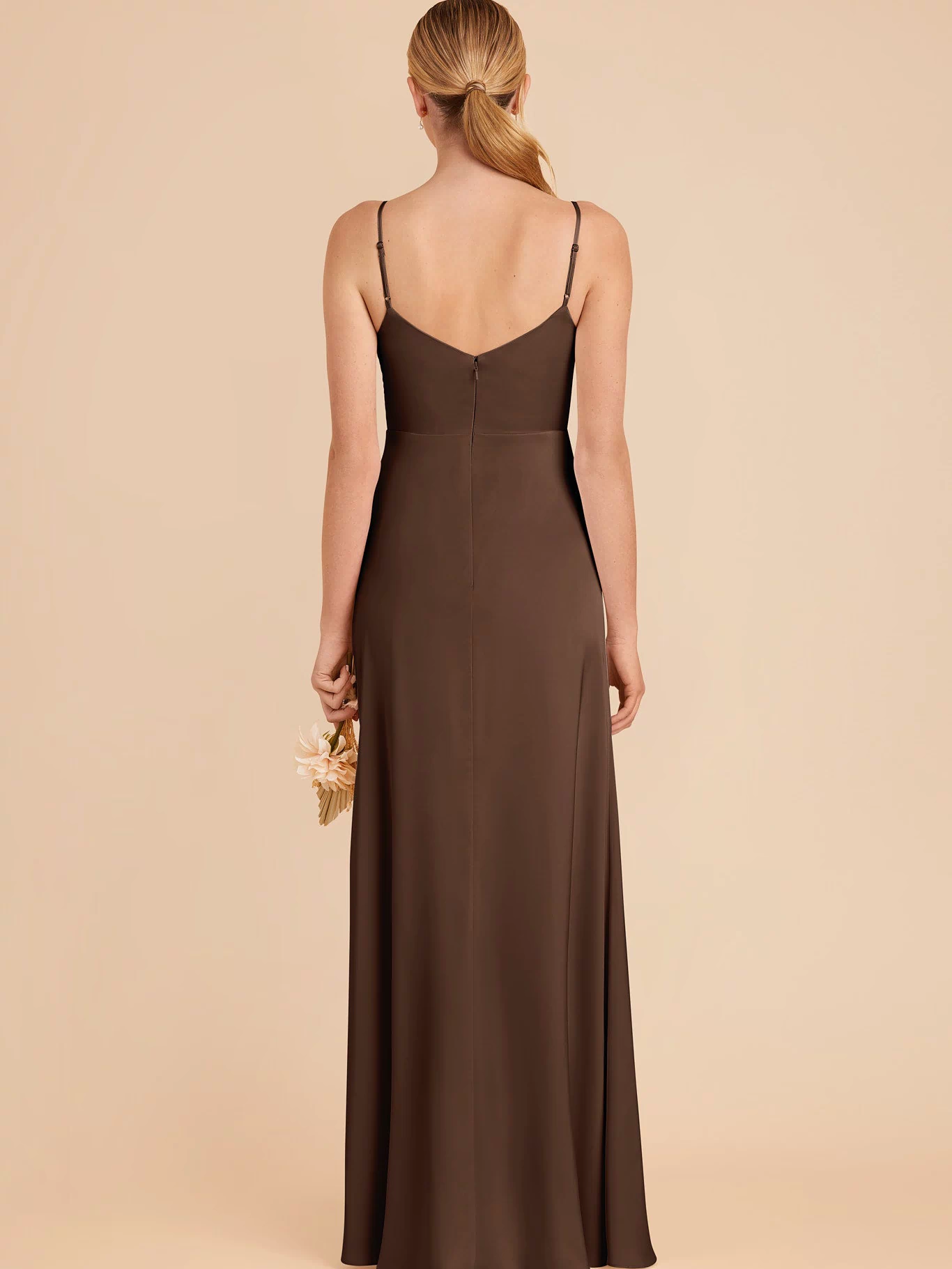 Catherine Matte Satin Dress - Espresso XXL / ESPRESSO / Rush Production