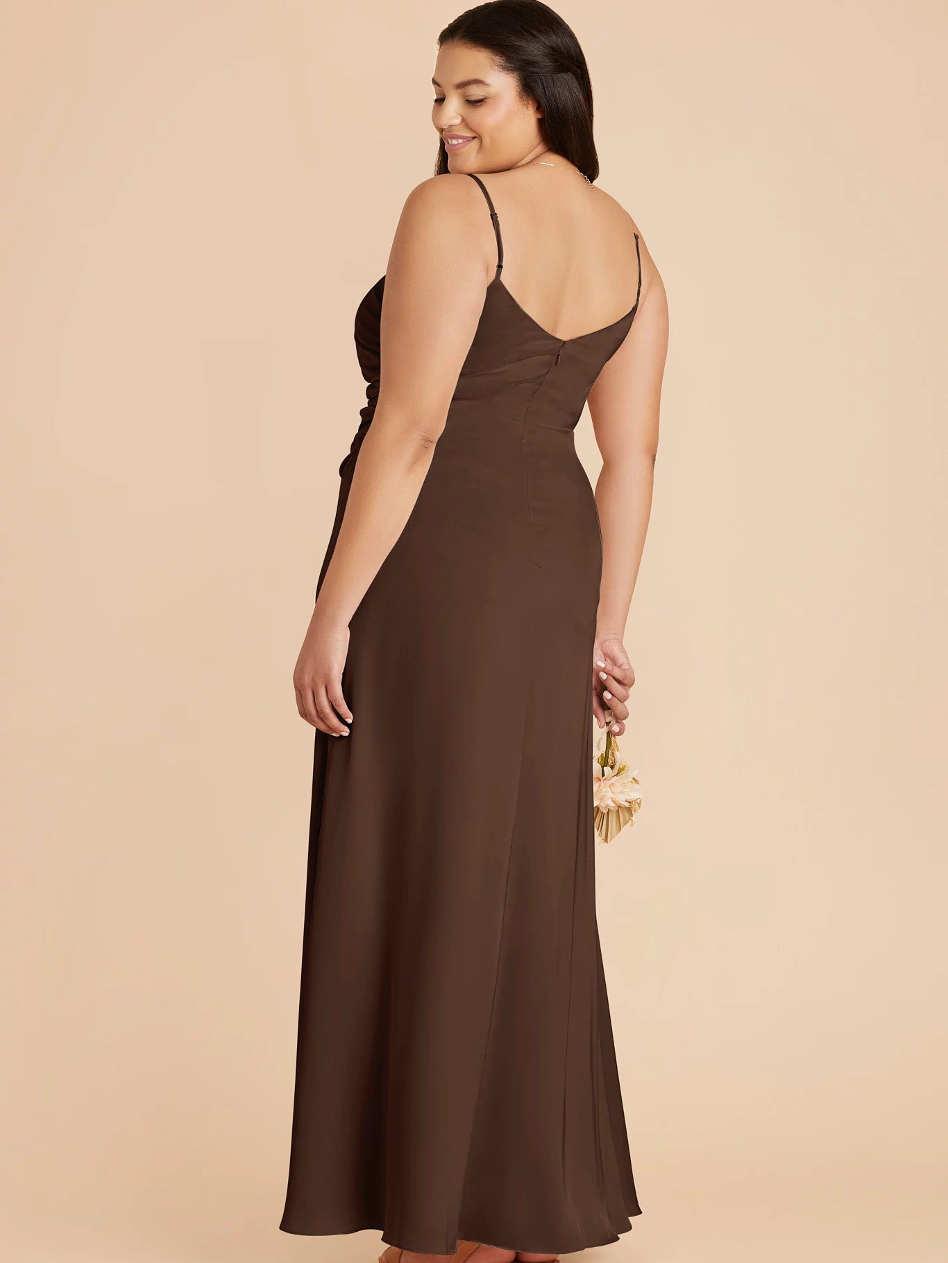 Catherine Matte Satin Dress - Espresso 3X / ESPRESSO / Rush Production