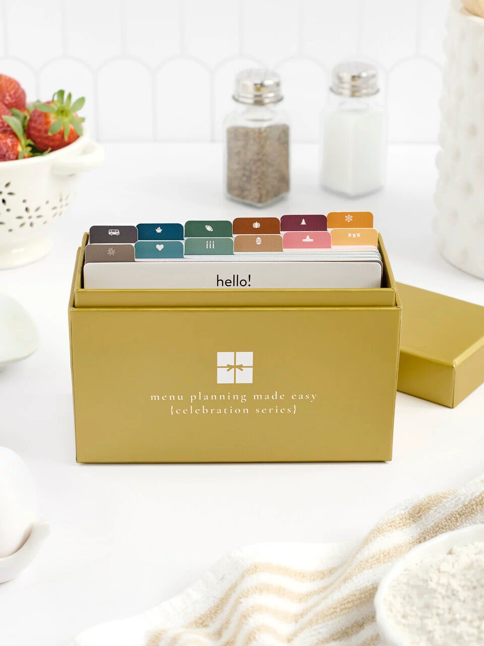 celebration menu box with lid off