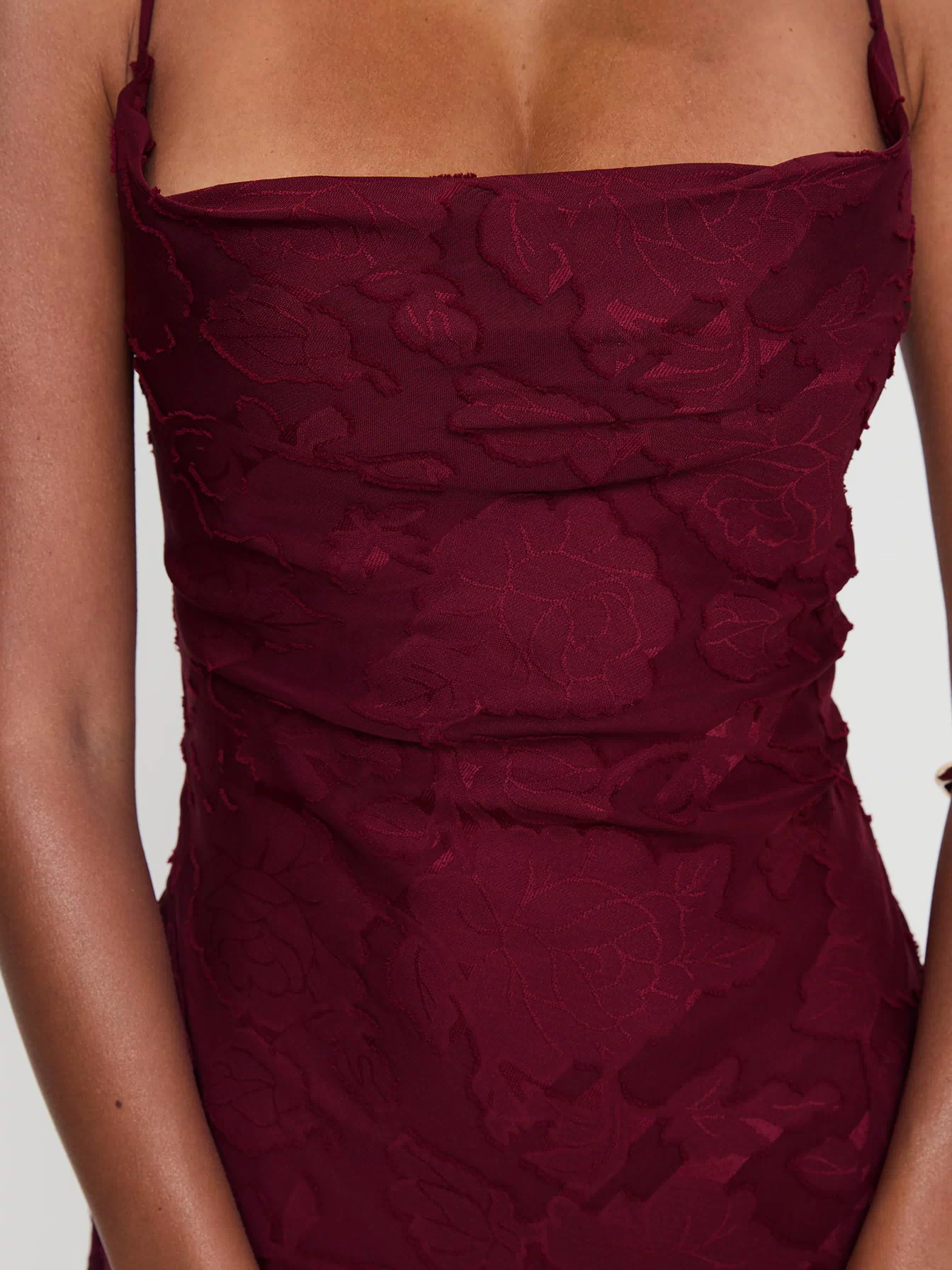 product Princess Polly Celena Maxi Dress Burgundy Cowl Neck 