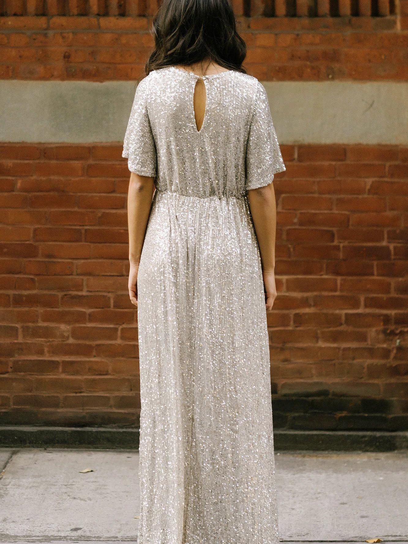 Celia Silver Sequin Maxi Dress Dresses Sage