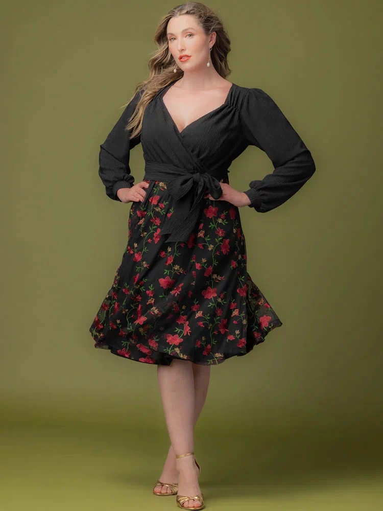 Chelsea Embroidered Midi Cocktail Dress - Sale!