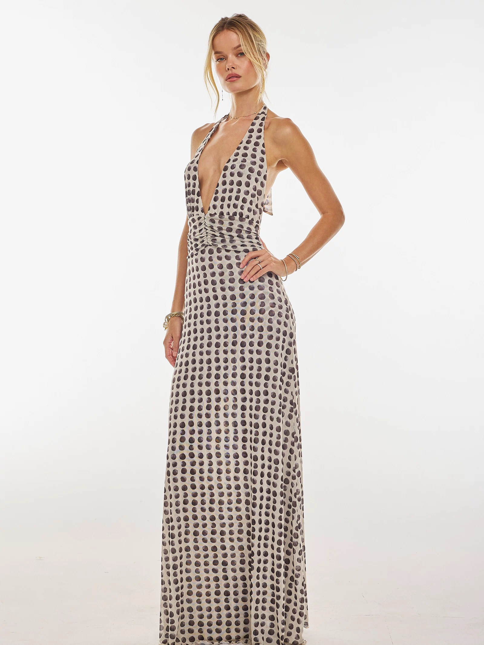 This is an image of Chelsea Maxi Dress in Eclipse - RESA featuring a model wearing the dress