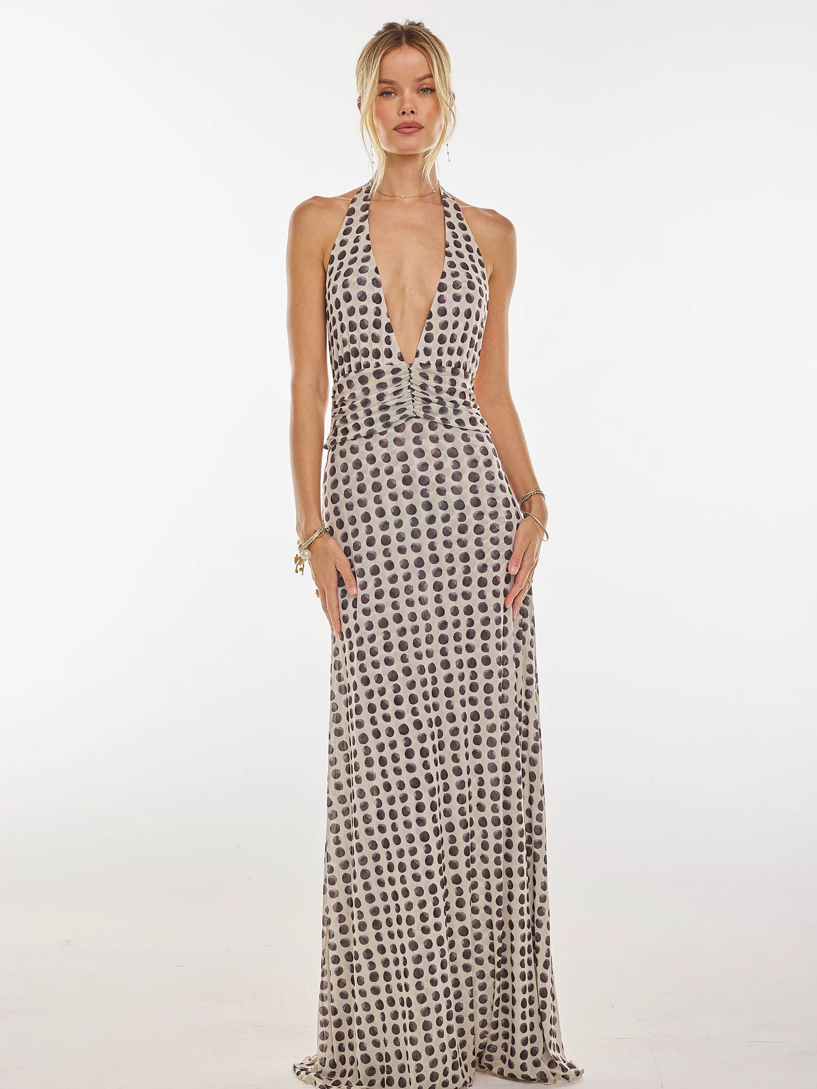 This is an image of Chelsea Maxi Dress in Eclipse - RESA featuring a model wearing the dress