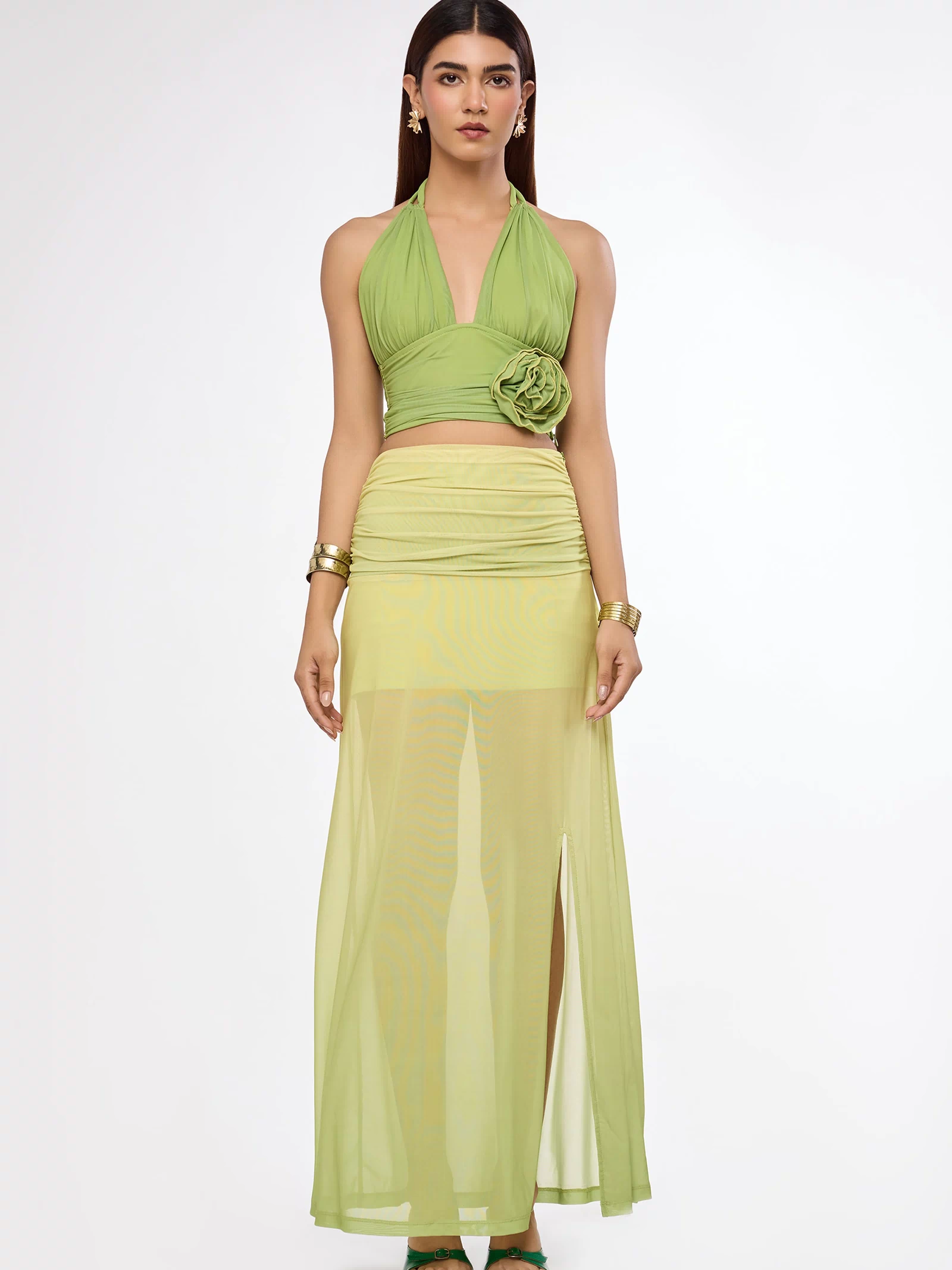 Citrus Ombre Halter Co-Ord Set