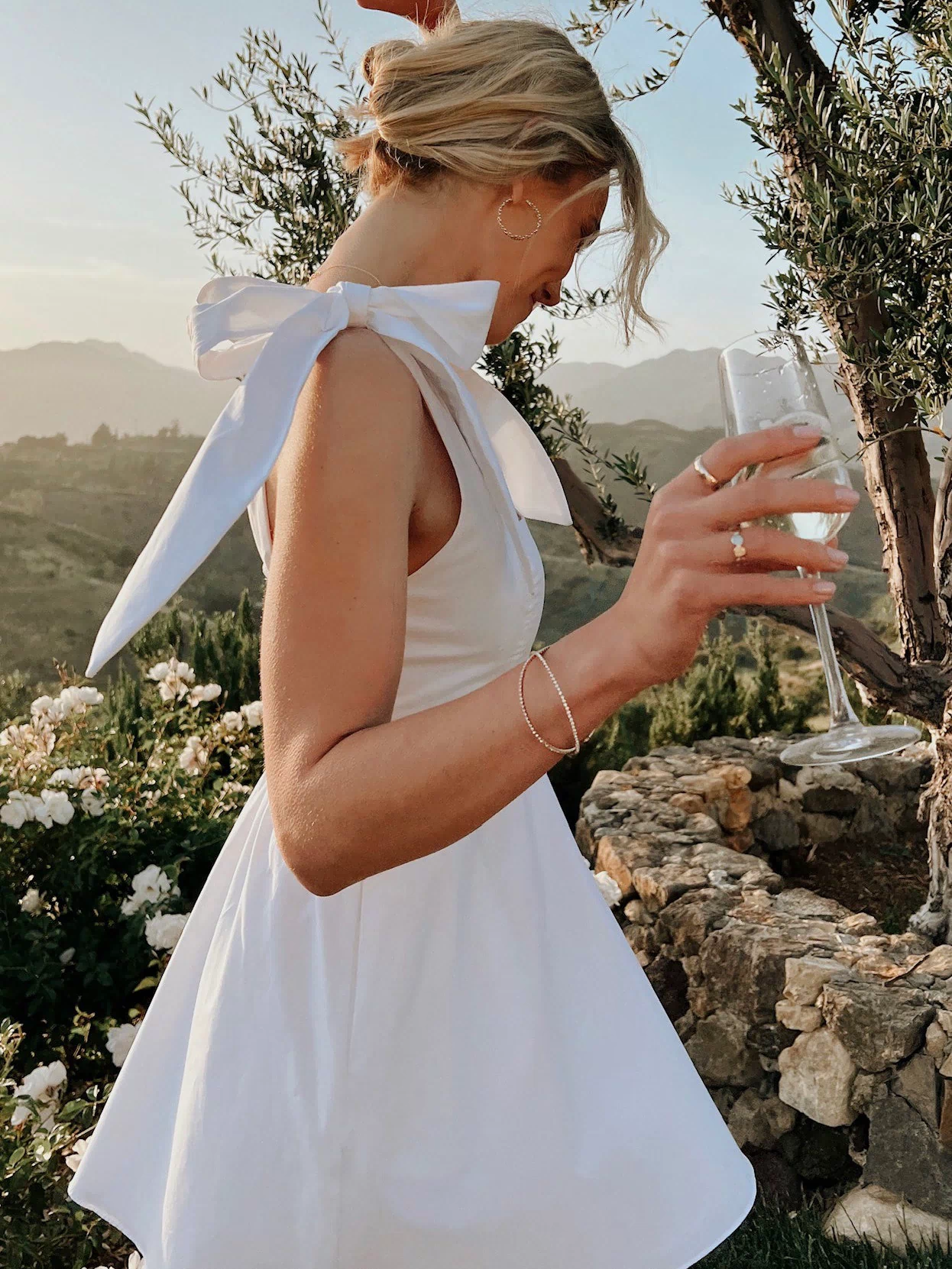 Claire Mini Dress ~ White Poplin