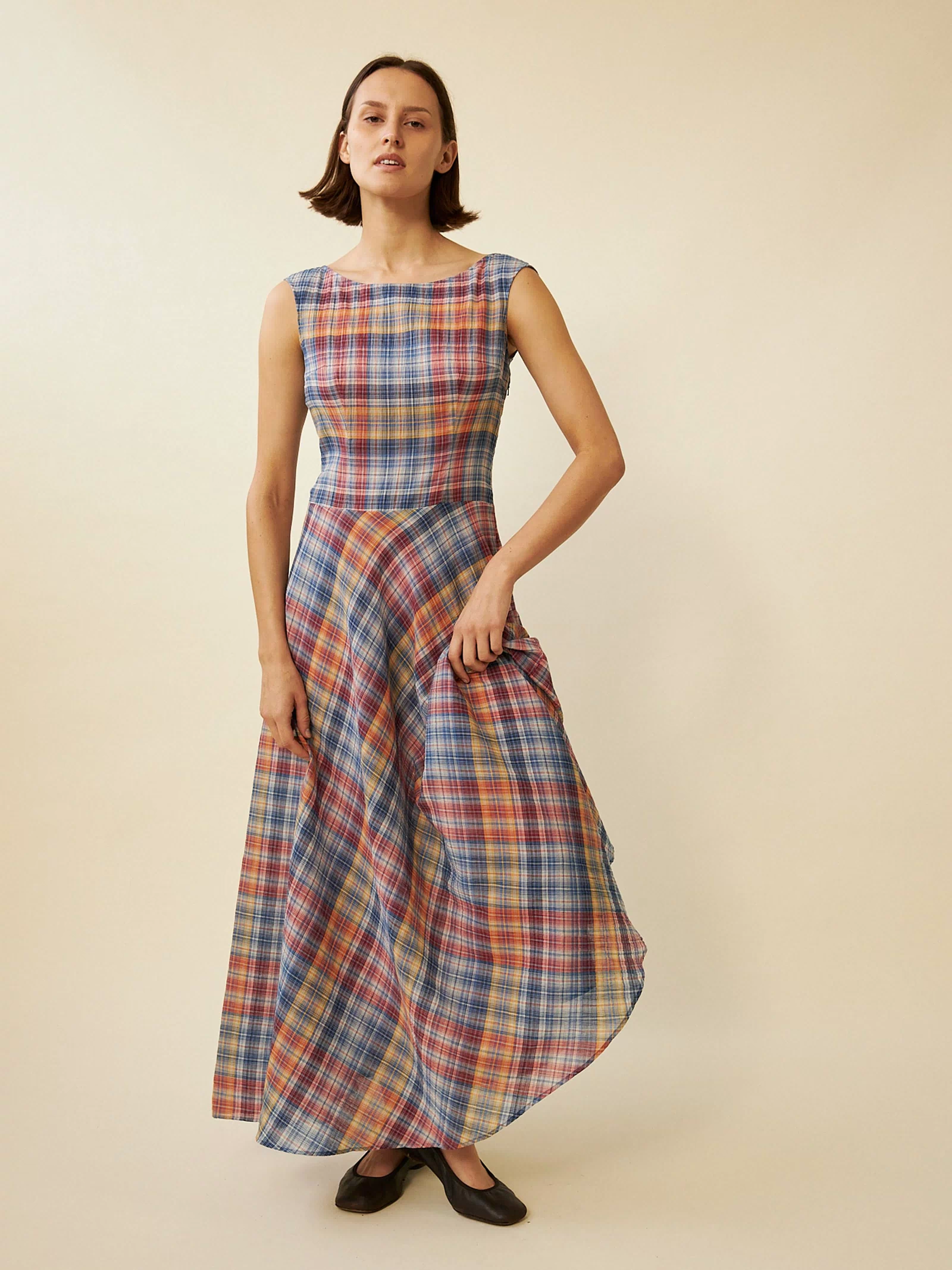 Cleo Dress (Primary Tartan)