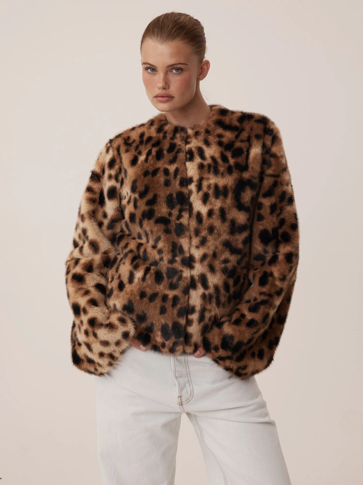 Signature Faux Fur Jacket | Leopard