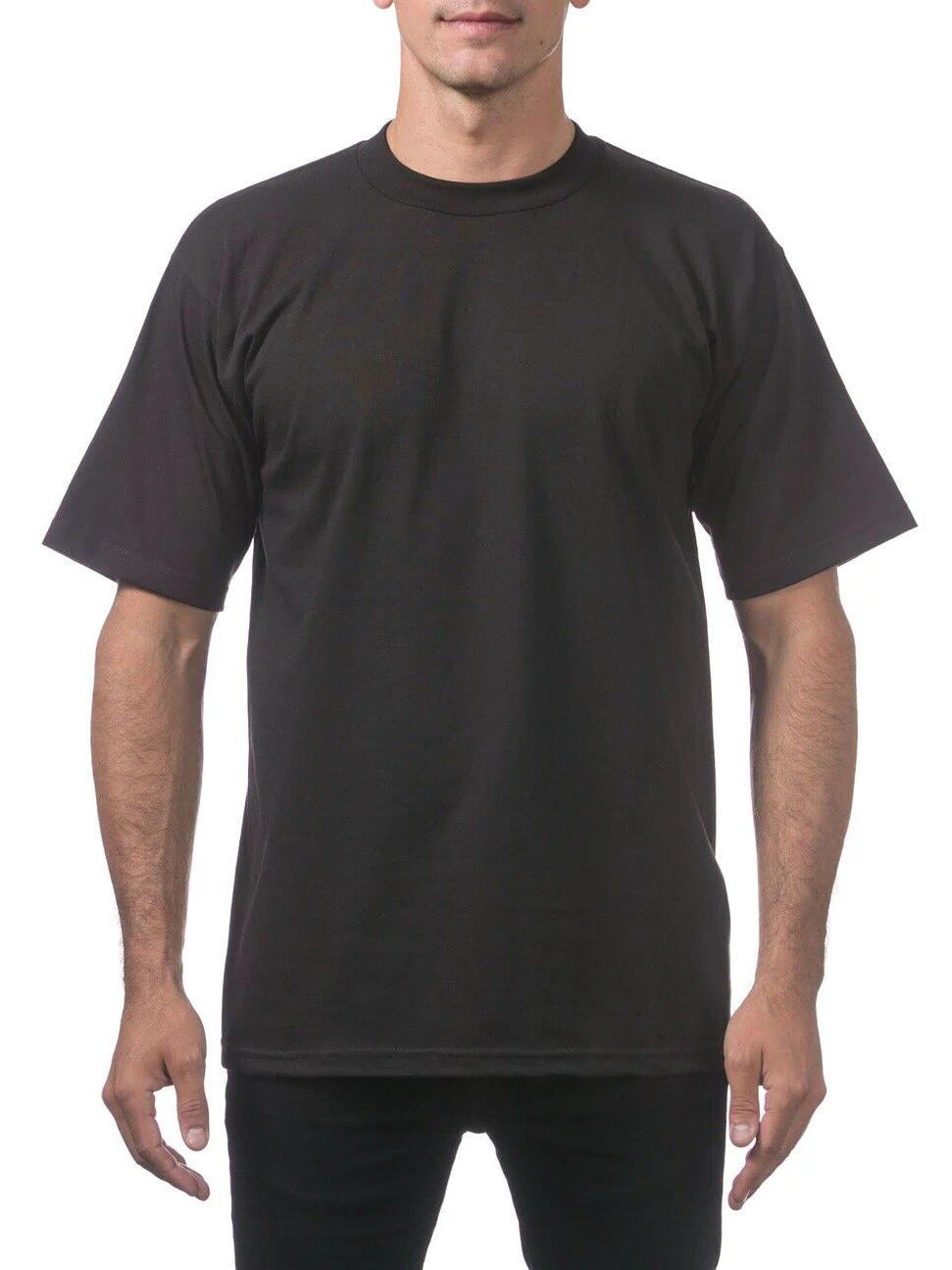 Pro Club Heavyweight Cotton Short Sleeve Crew Neck T-Shirt - BLACK