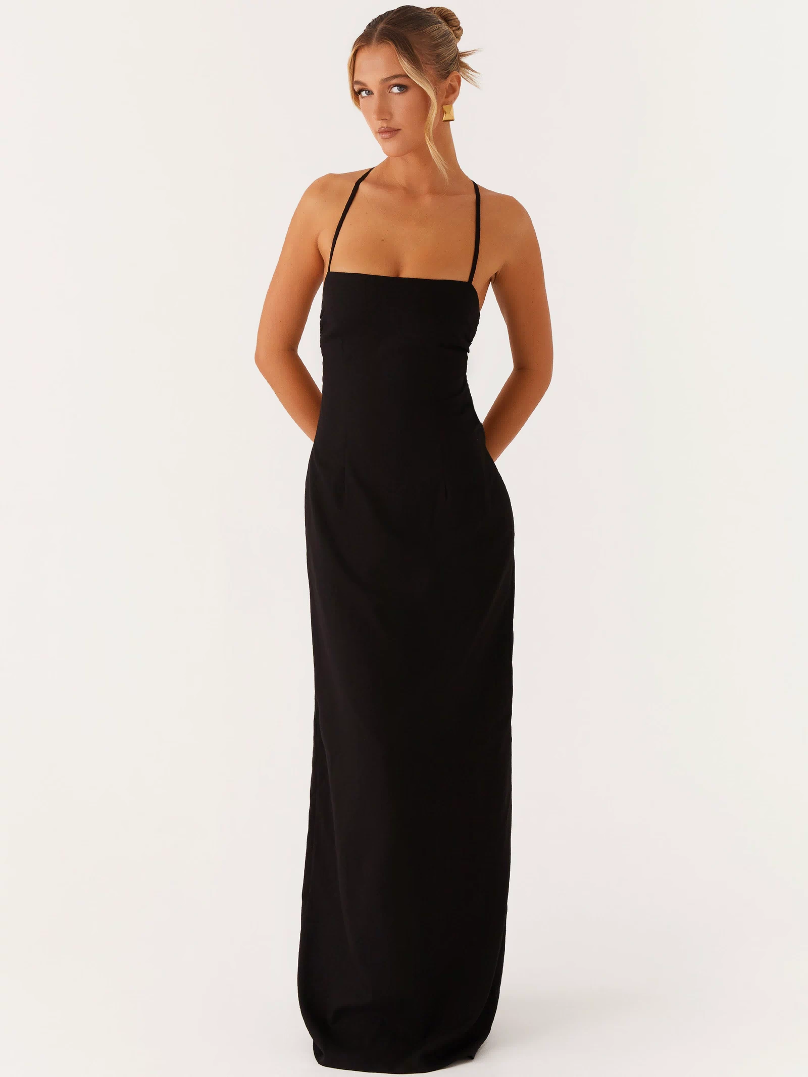 Cora Backless Maxi Dress - Black