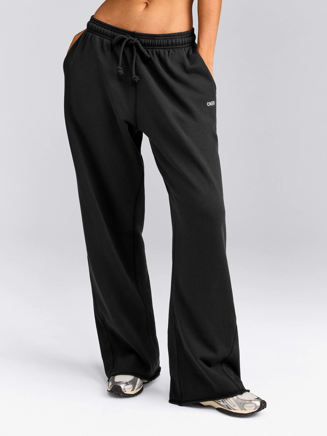 Cotton Vintage Lounge Wide Leg Sweatpants | Washed Black