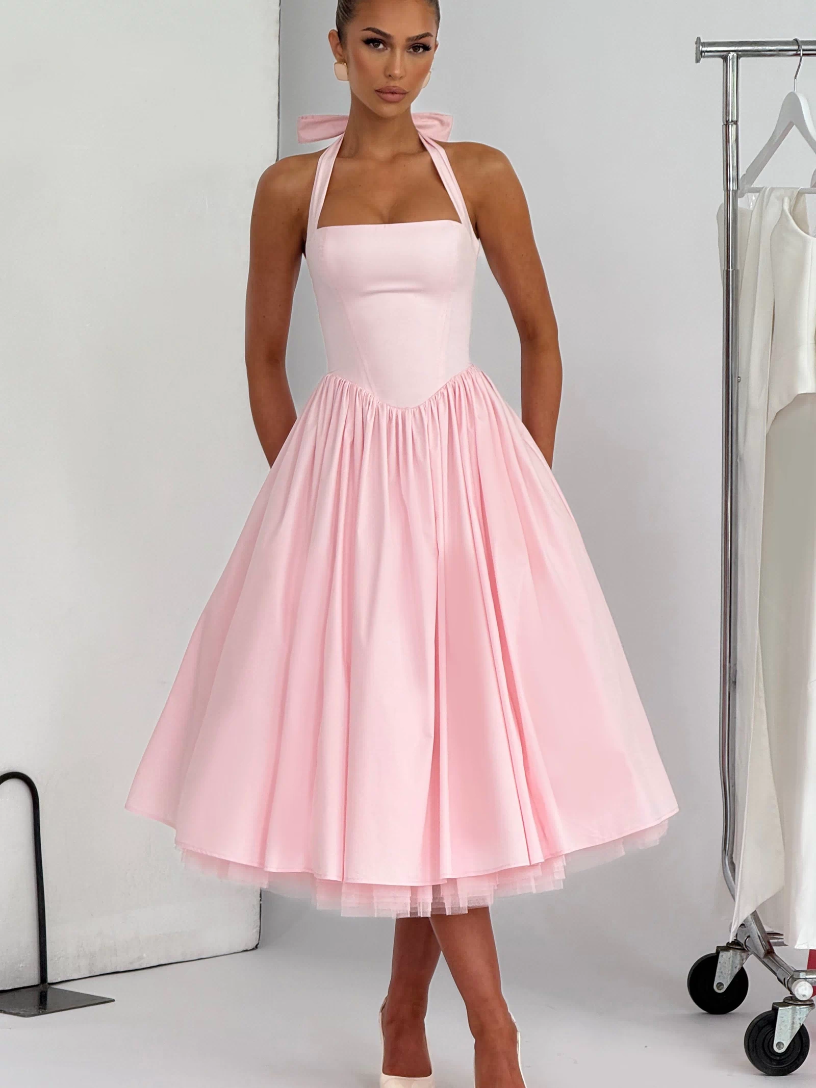 Cressida Midi Dress - Blush Dress Babyboo Fashion Premium Exclusive Design