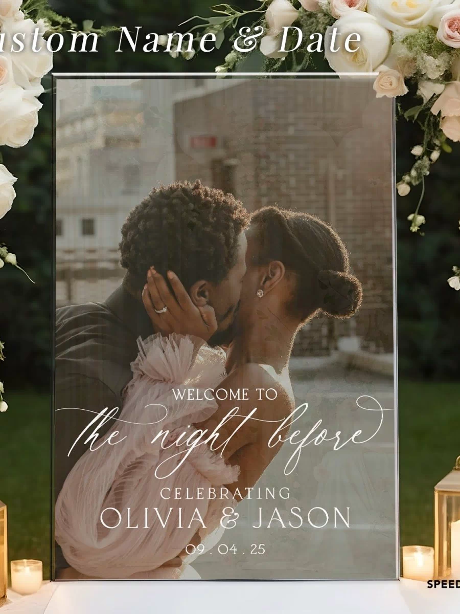 Custom Portrait Photo Rehearsal Dinner Sign in size 24x16, 36x24 and 42x28 Inches - SpeedyOrders