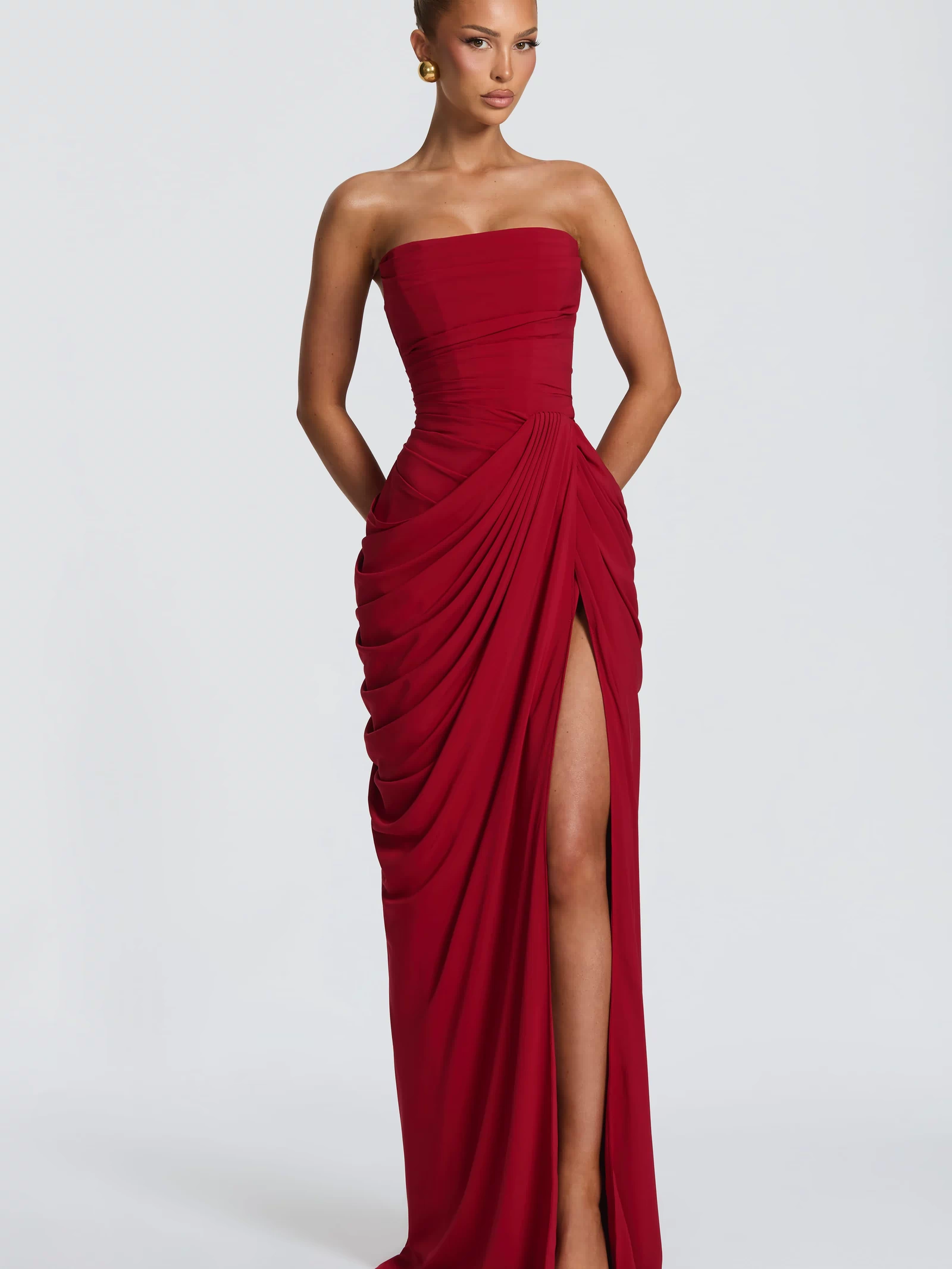 Cyra Maxi Dress - Deep Red