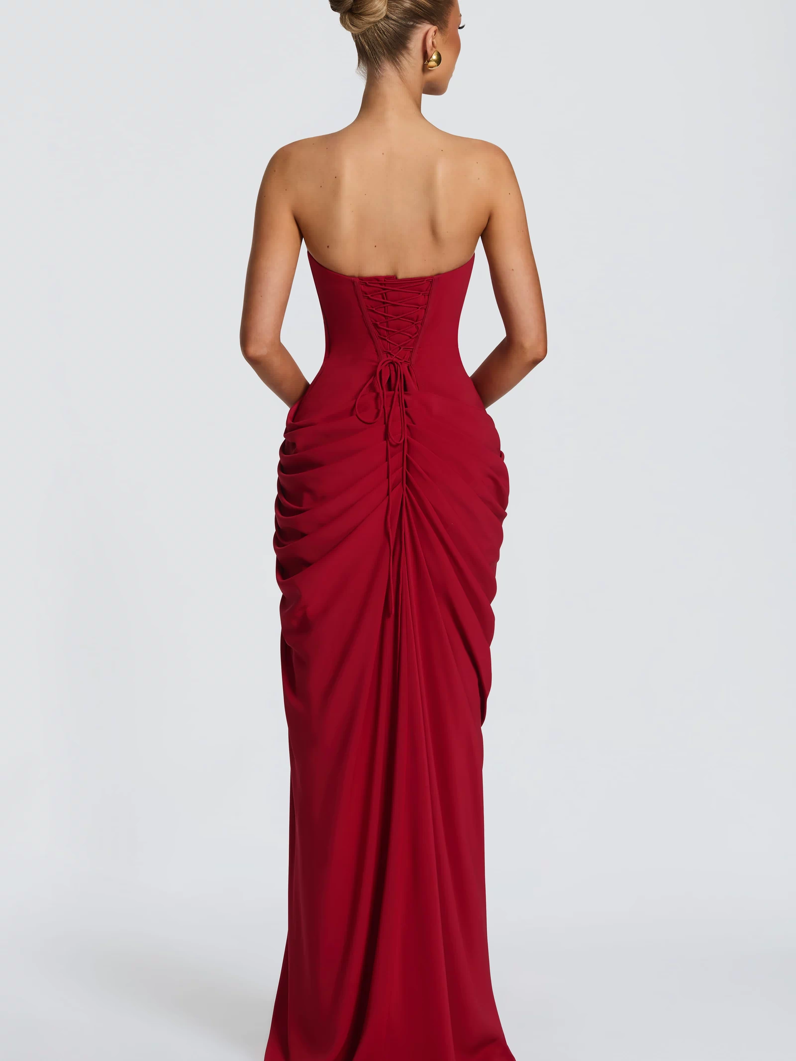 Cyra Maxi Dress - Deep Red Dress Babyboo Fashion Premium Exclusive Design
