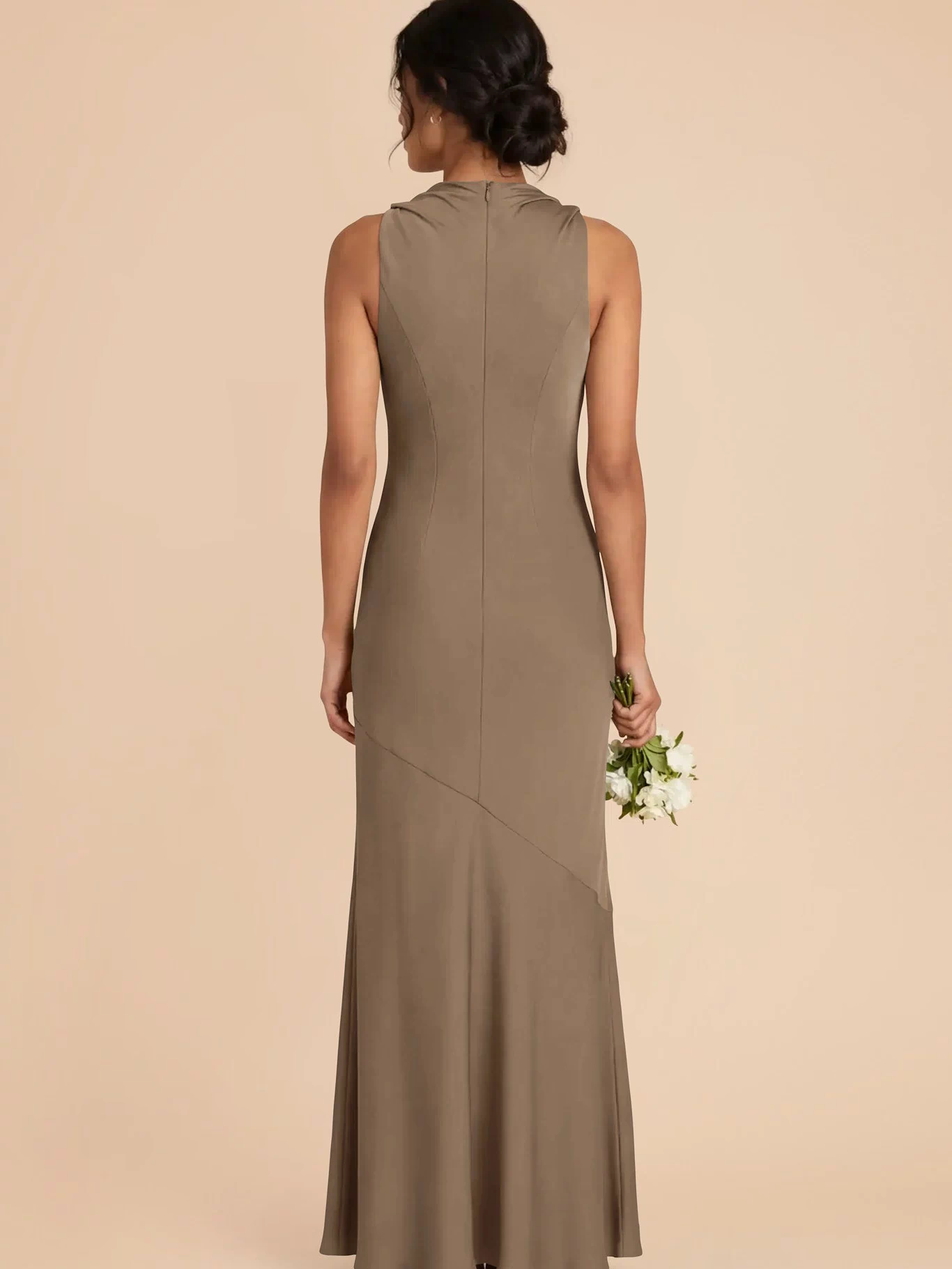 Daisy Matte Satin Dress - Mocha XXL / MOCHA / Rush Production