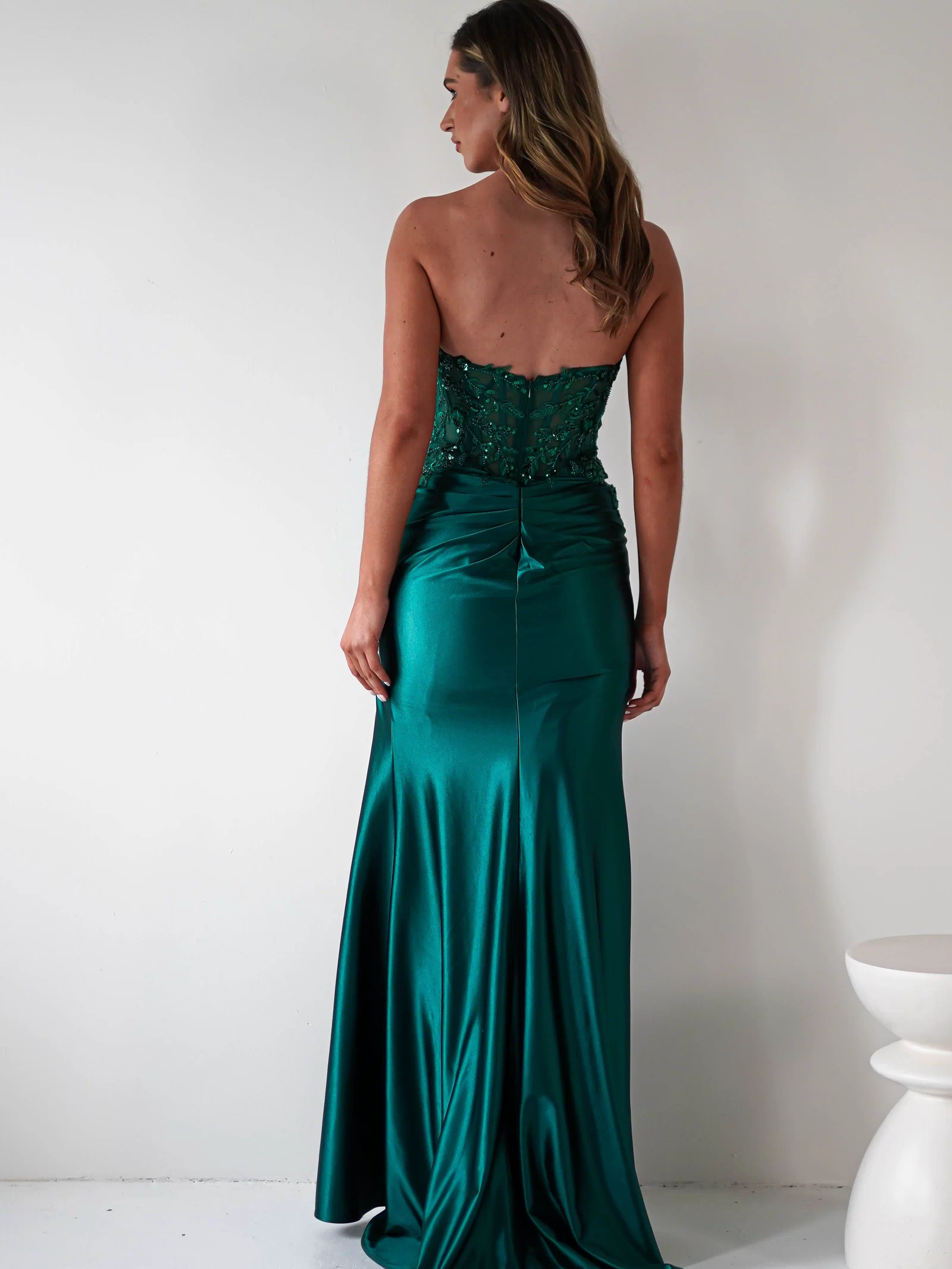 Dallas Luxe Embellished Gown | Emerald Green-Oh Hello Clothing