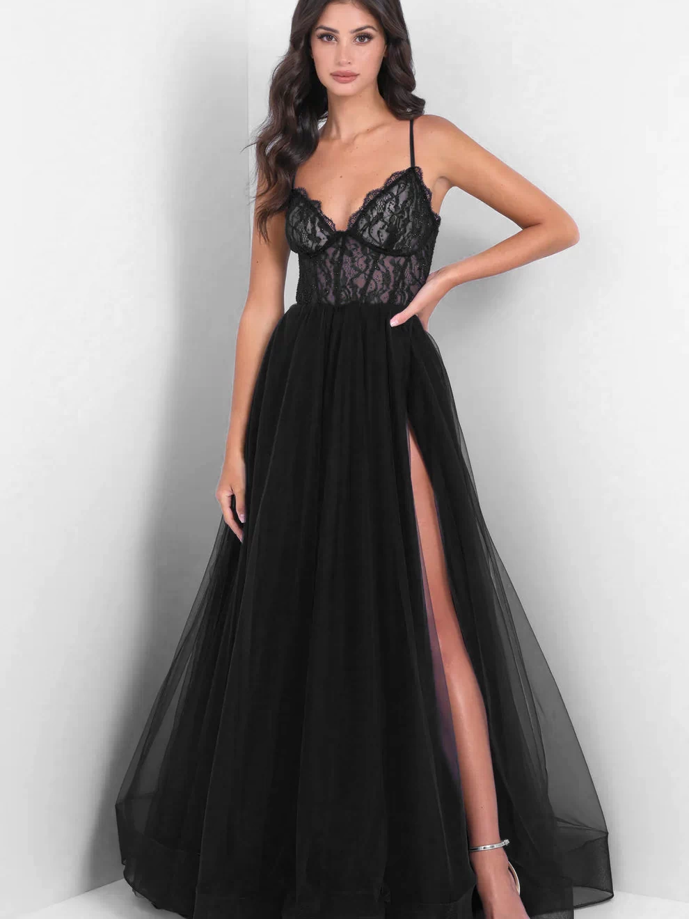 Dani Gown - Black - Lace & Tulle A-line Dress