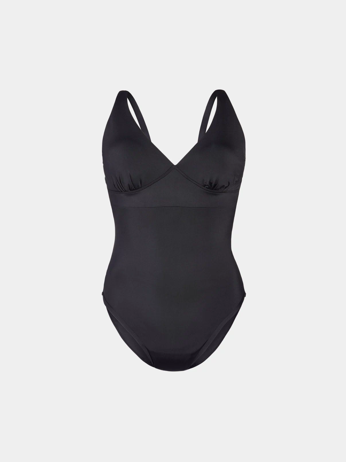 | Sculpt Deep V One Piece Swimsuit shown front-facing against a light gray background | Black