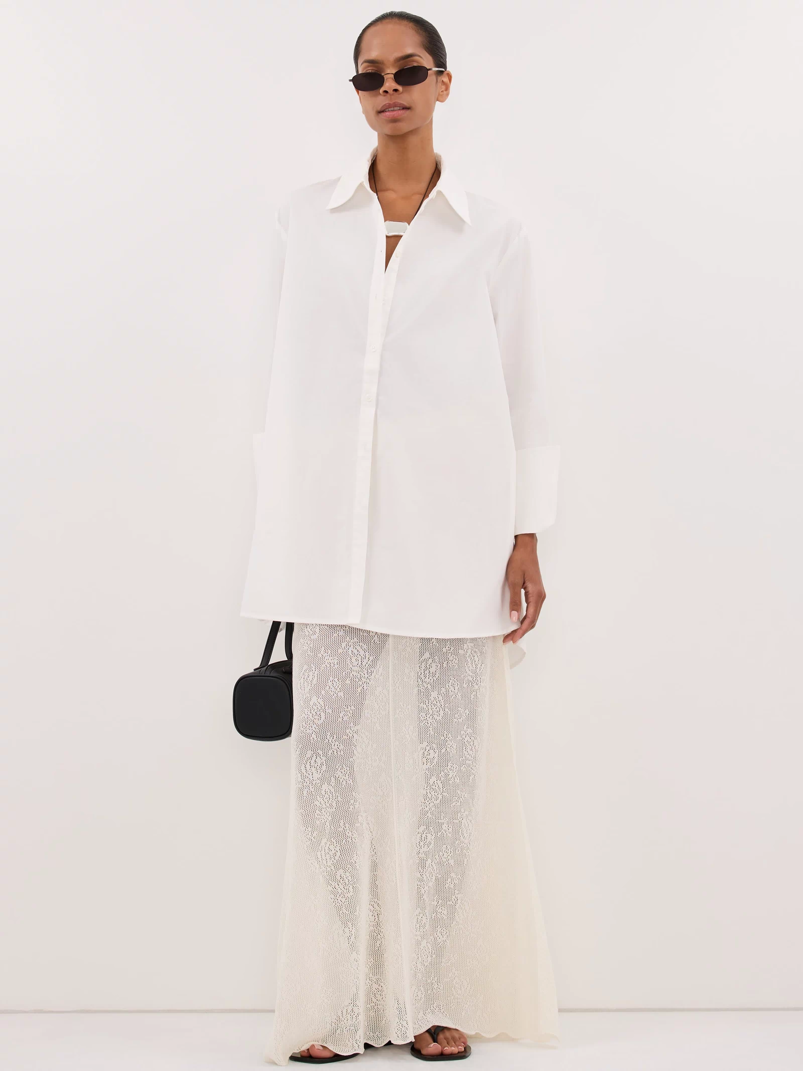 DELIA OFF WHITE LACE MAXI SKIRT