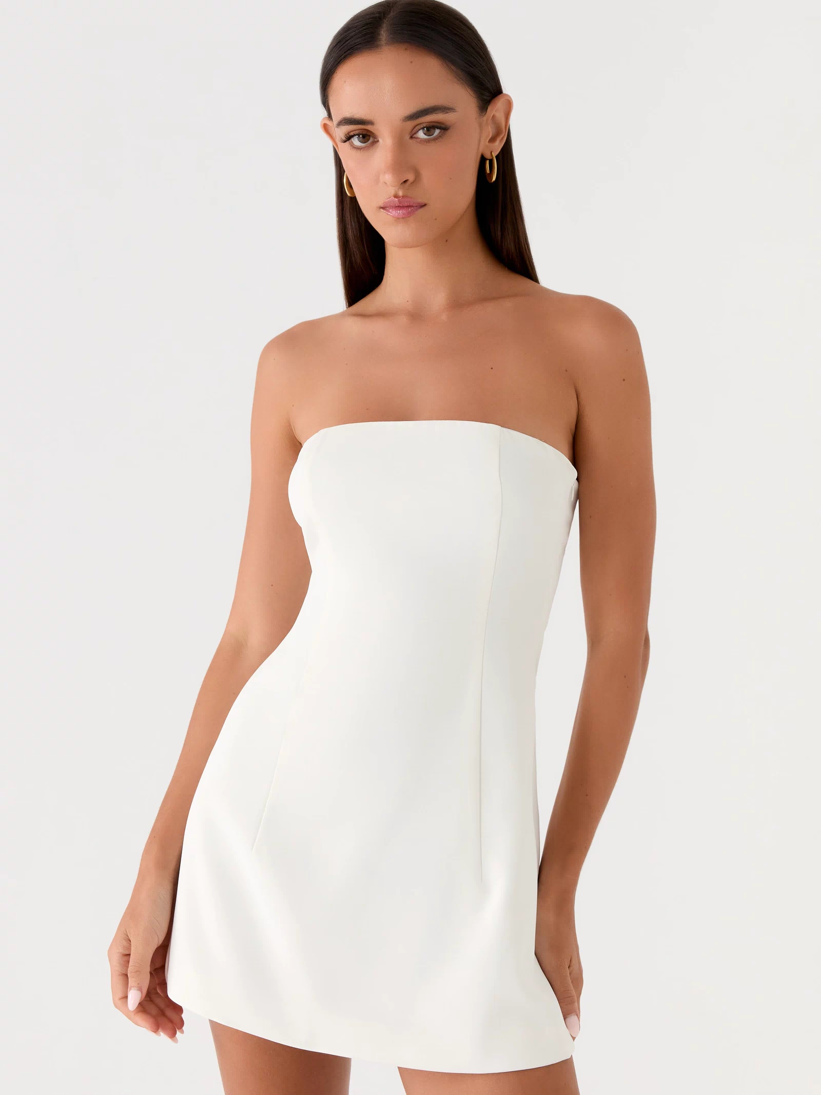 Della Strapless Mini Dress - White