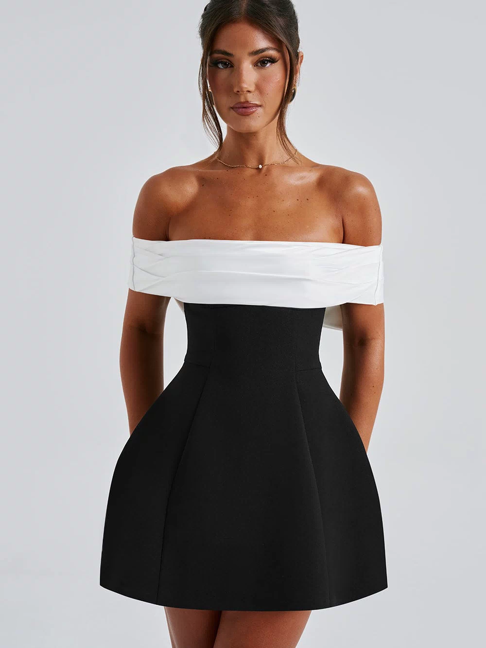 Delta Mini Dress - Black/White Dress Babyboo Fashion Premium Exclusive Design