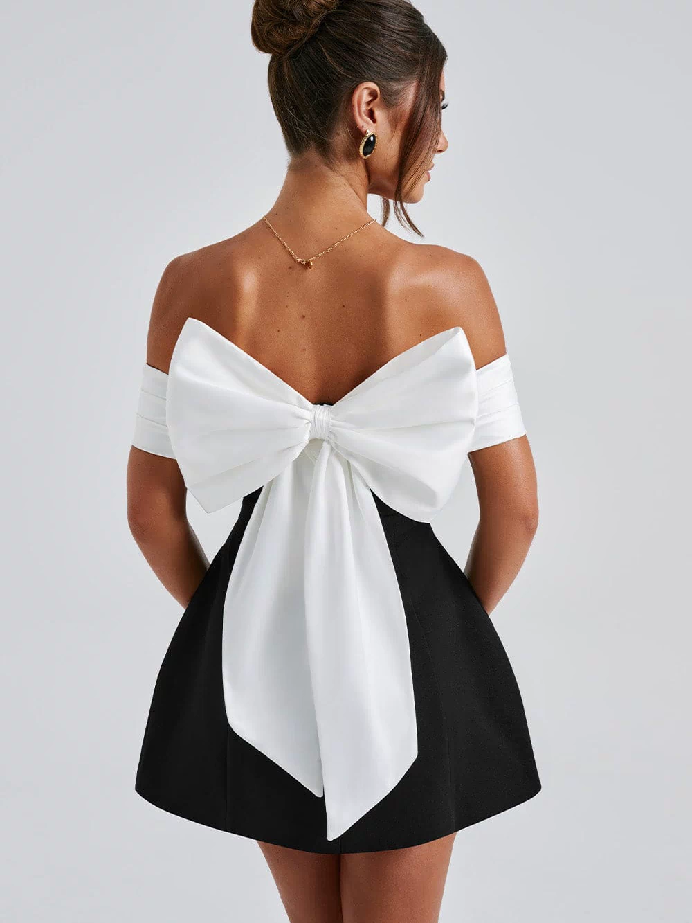 Delta Mini Dress - Black/White Dress Babyboo Fashion Premium Exclusive Design