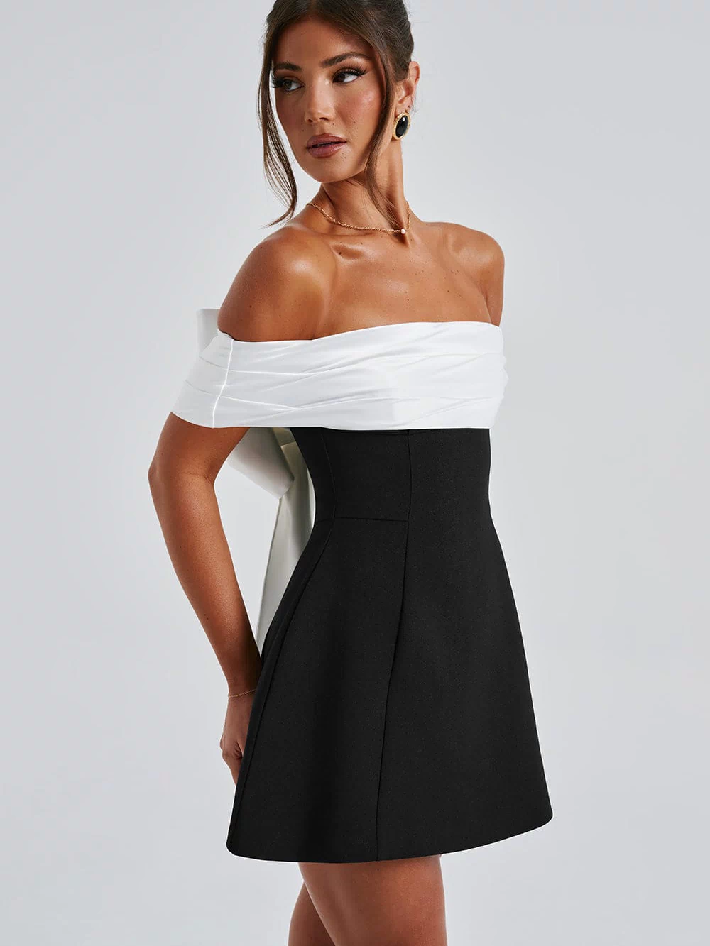 Delta Mini Dress - Black/White Dress Babyboo Fashion Premium Exclusive Design