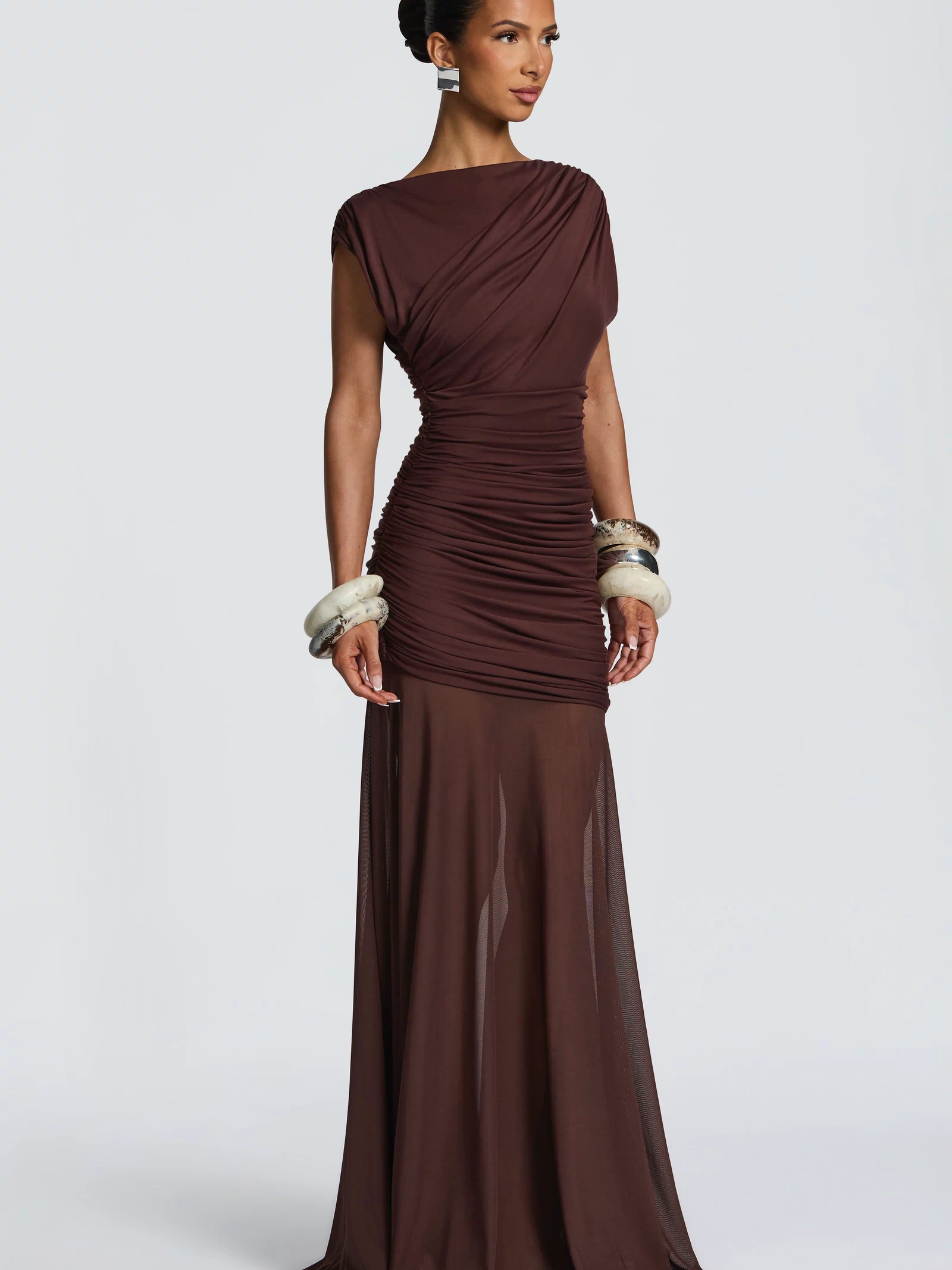 Demelza Maxi Dress - Plum Brown Dress Babyboo Fashion Premium Exclusive Design