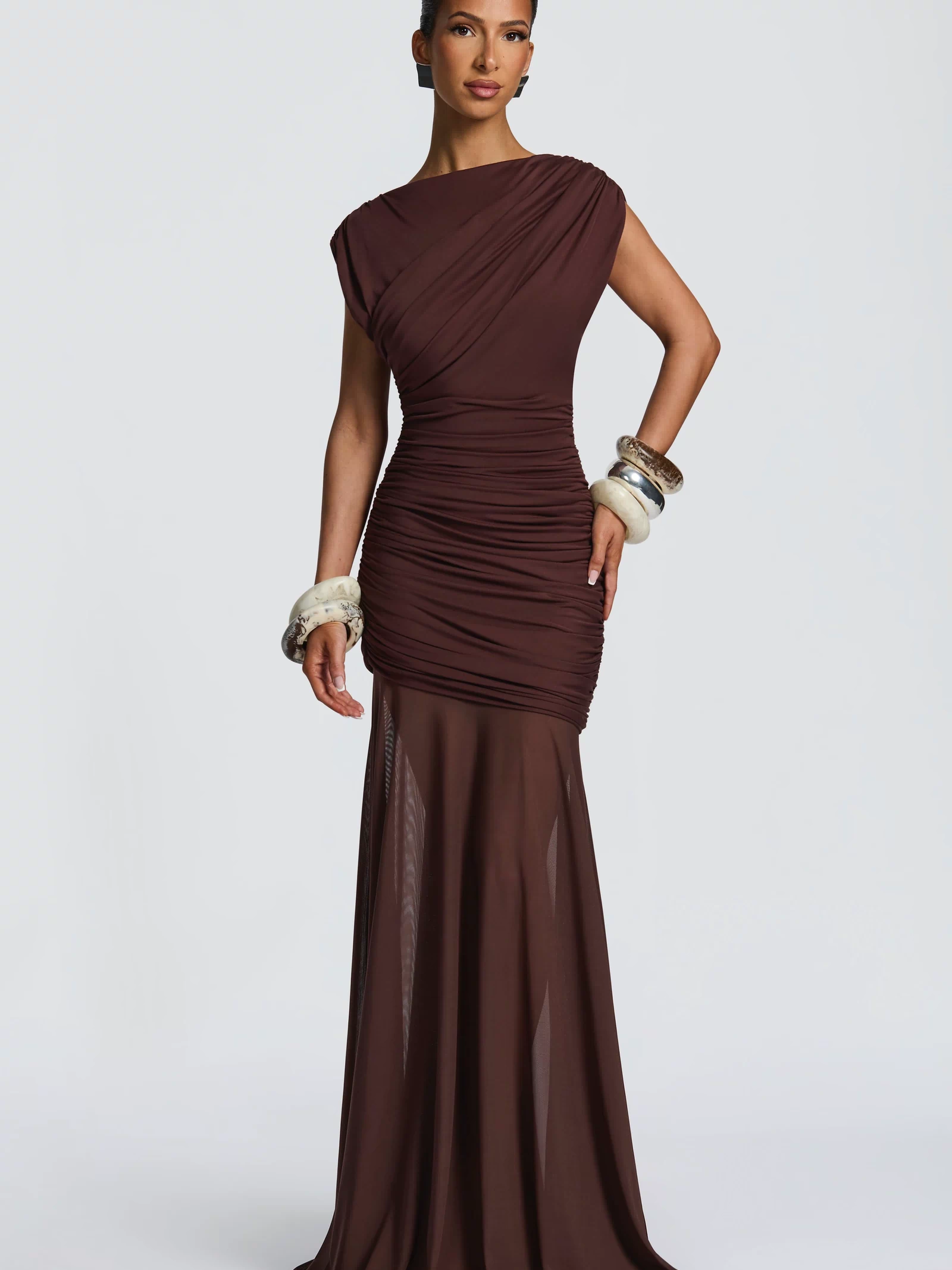 Demelza Maxi Dress - Plum Brown Dress Babyboo Fashion Premium Exclusive Design
