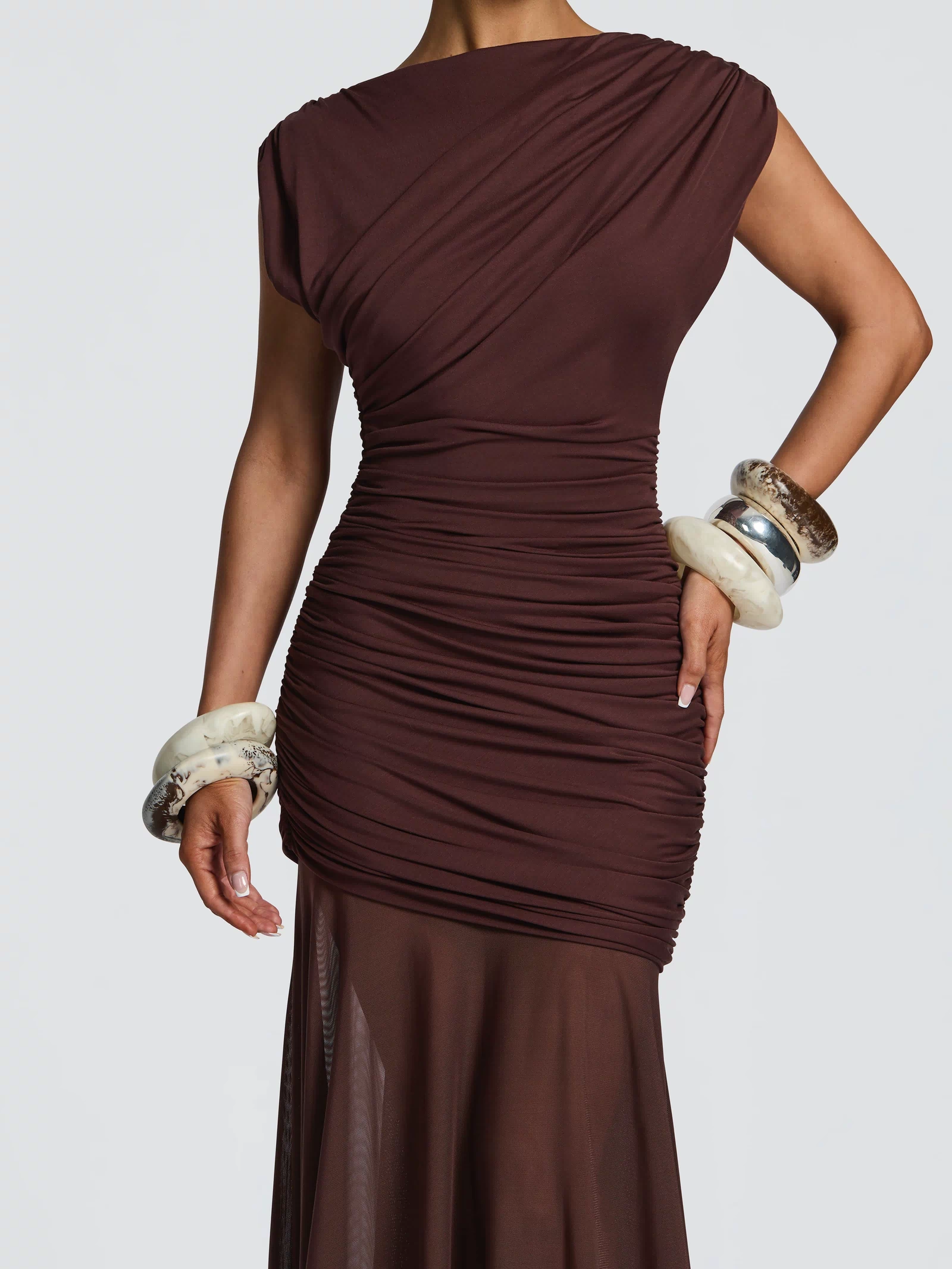 Demelza Maxi Dress - Plum Brown Dress Babyboo Fashion Premium Exclusive Design
