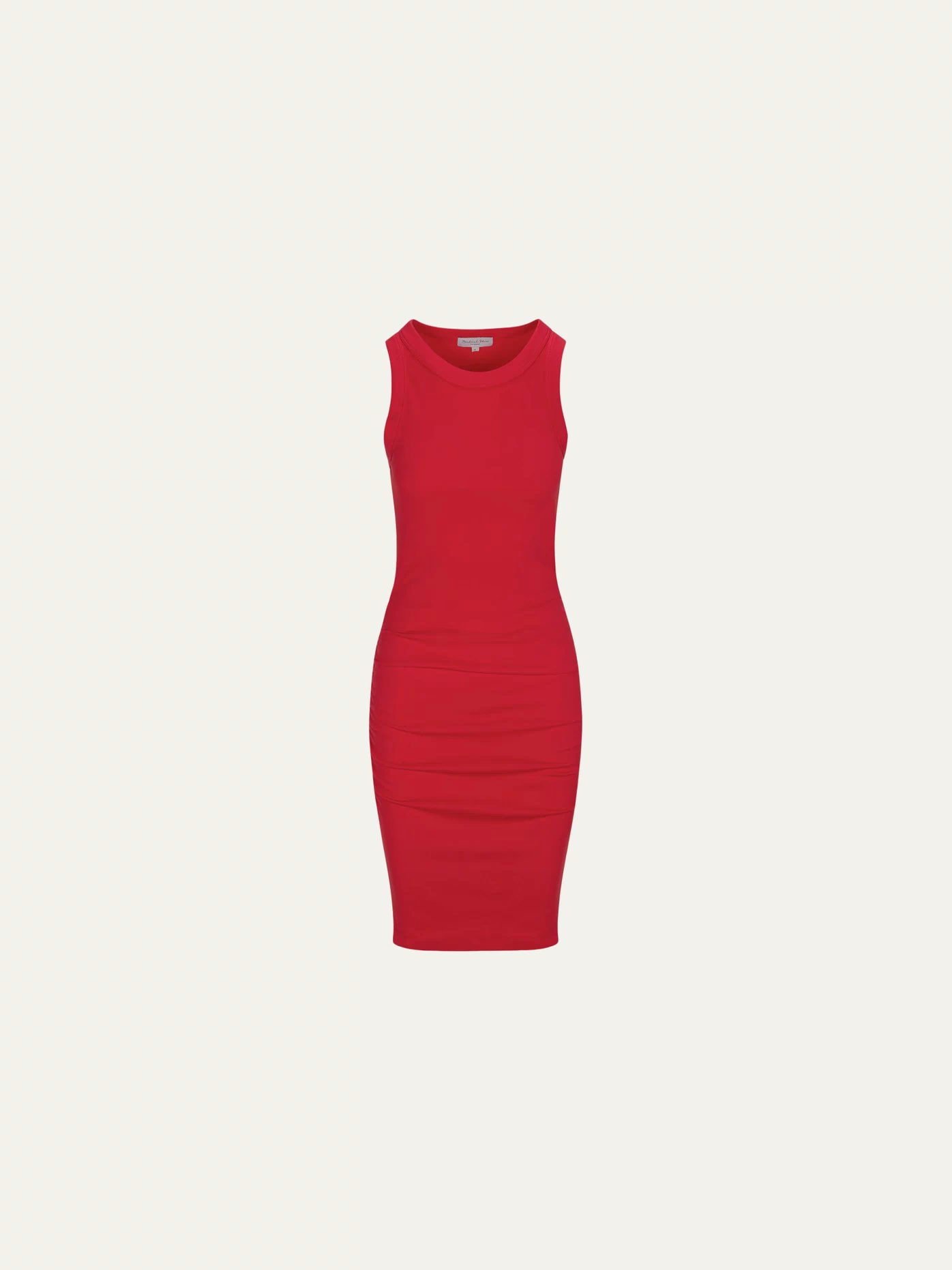 Demi Ribbed Dress  in SAMBA RED Close up View #SAMBA
