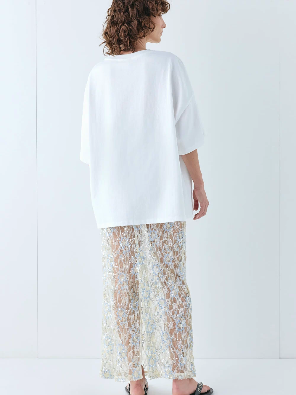 Devyn Sequin Midi Skirt Lace