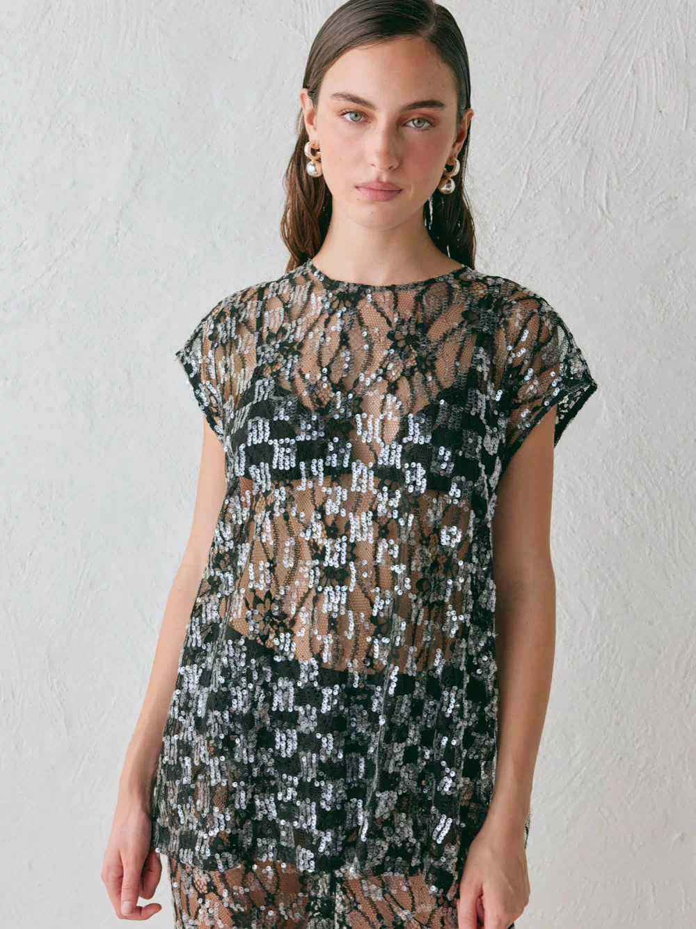 Devyn Sequin Top Black