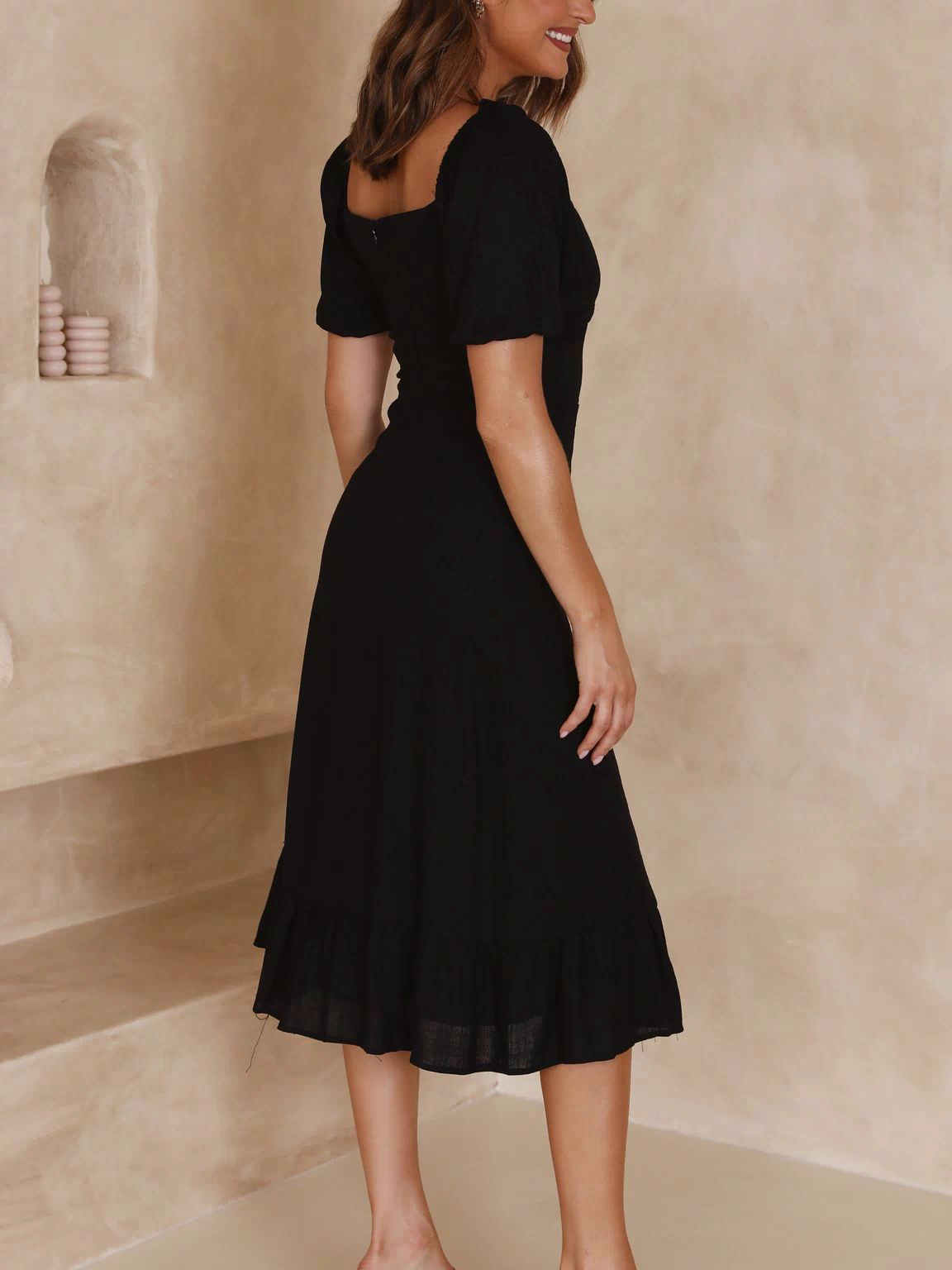 Dixie Midi Dress - Black - Billy J