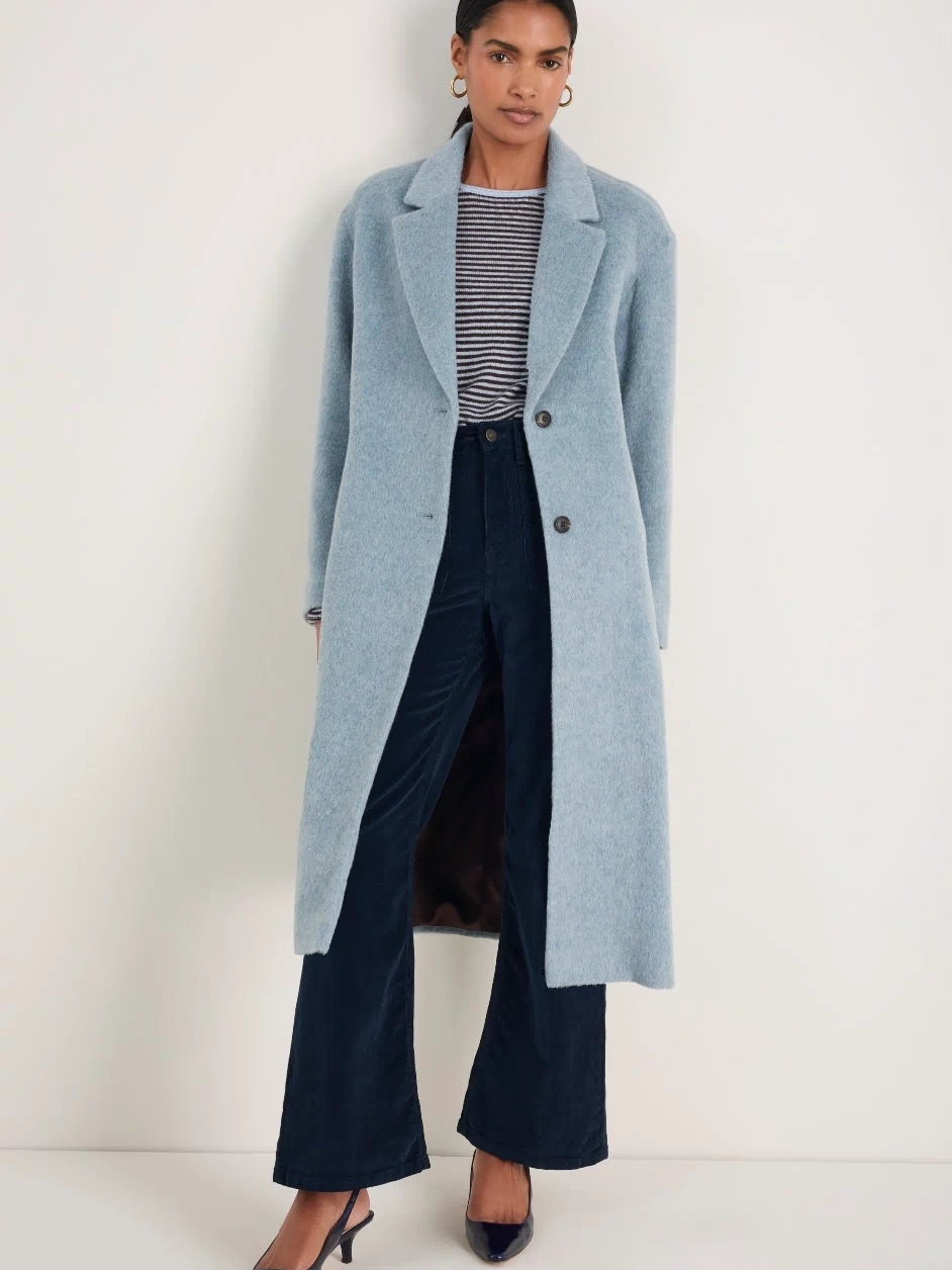 Dylan Drawn Cloth Coat - Blue