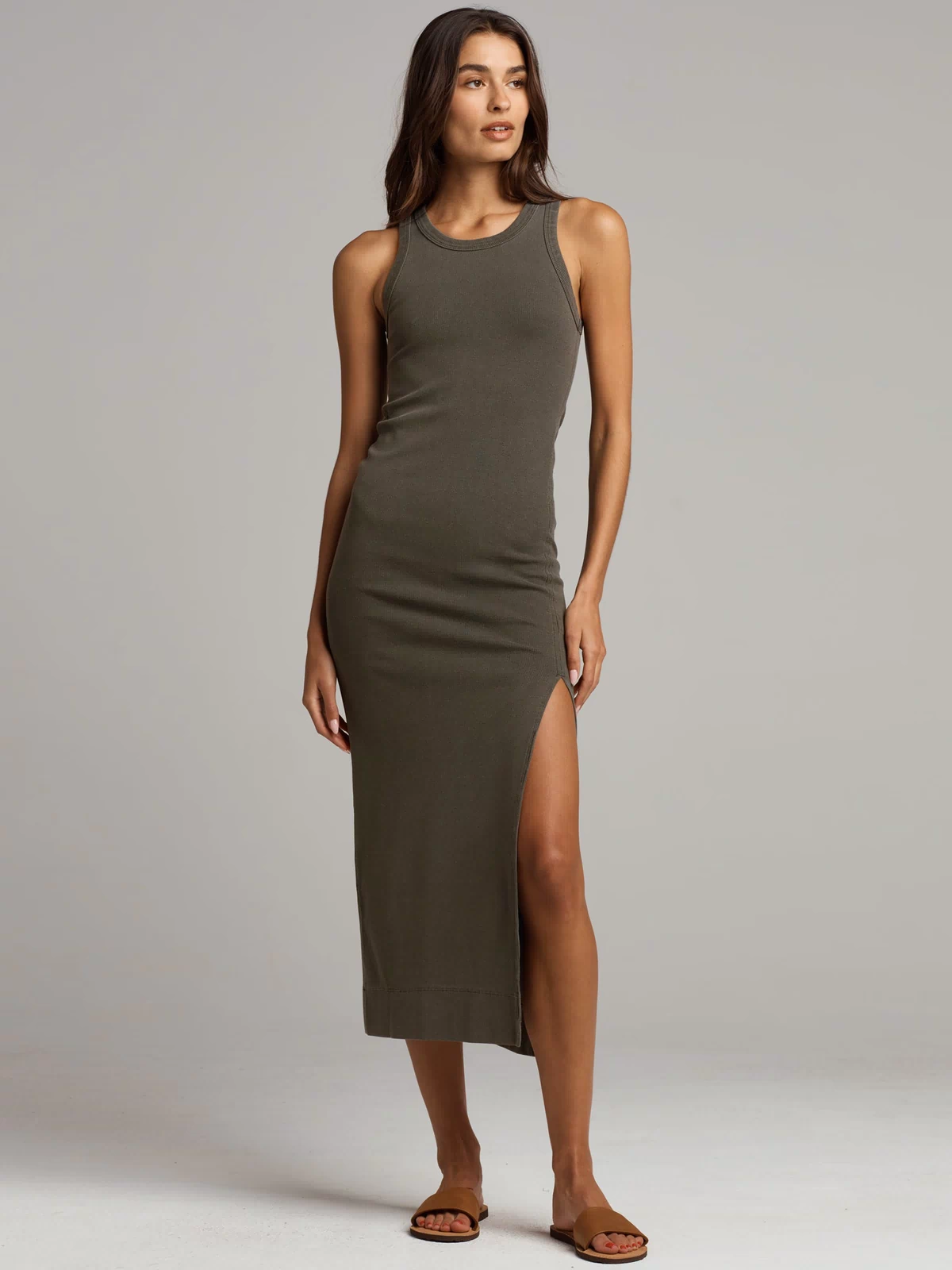 Womens Dylan Knit Maxi Dress WKDR0001 Olive