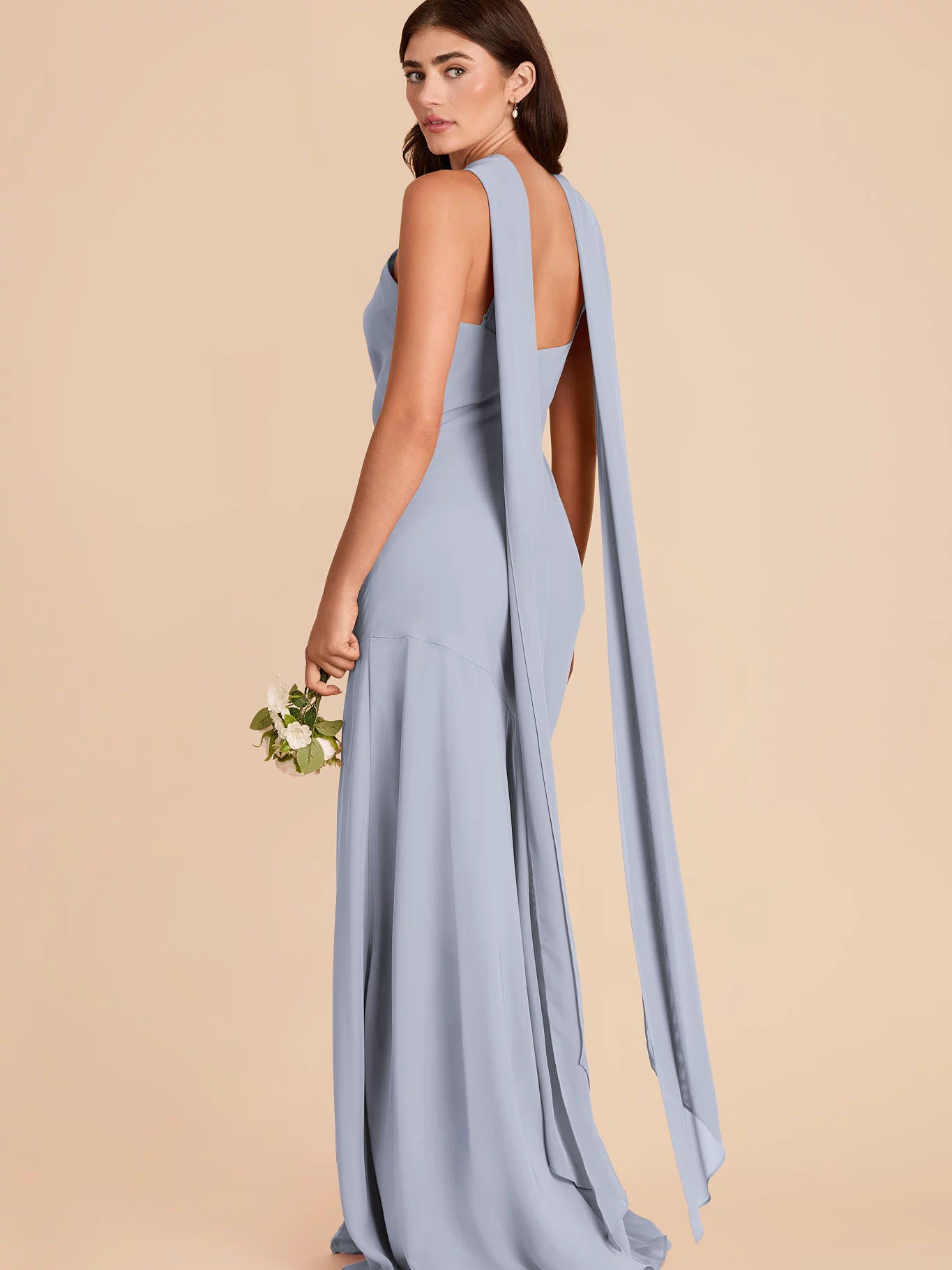 Dusty Blue Eileen Chiffon Dress by Birdy Grey