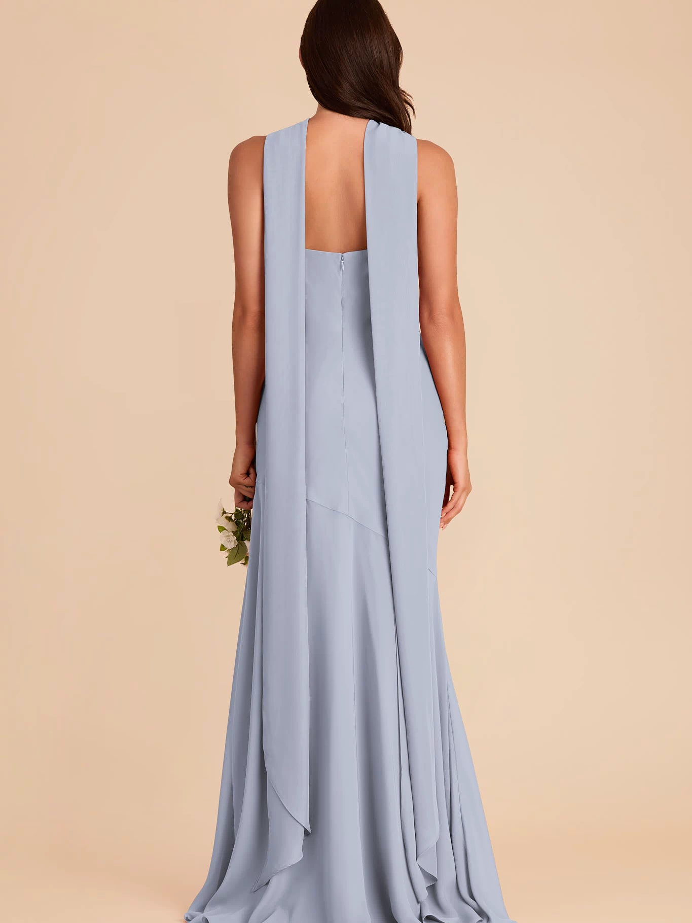 Dusty Blue Eileen Chiffon Dress by Birdy Grey