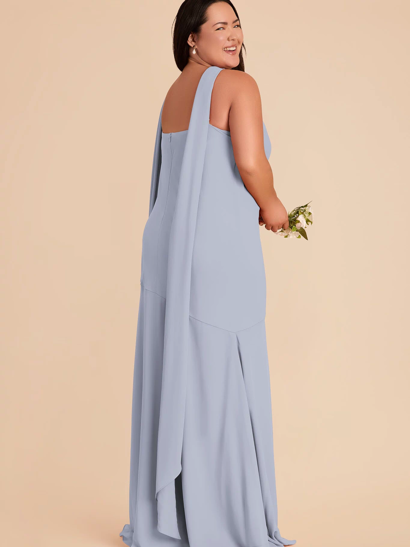 Dusty Blue Eileen Chiffon Dress by Birdy Grey