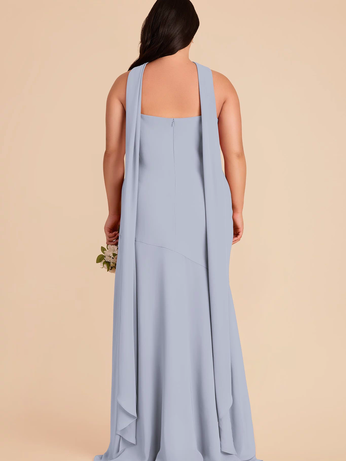 Dusty Blue Eileen Chiffon Dress by Birdy Grey