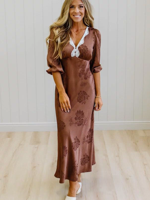 Elli Embossed Satin Maxi