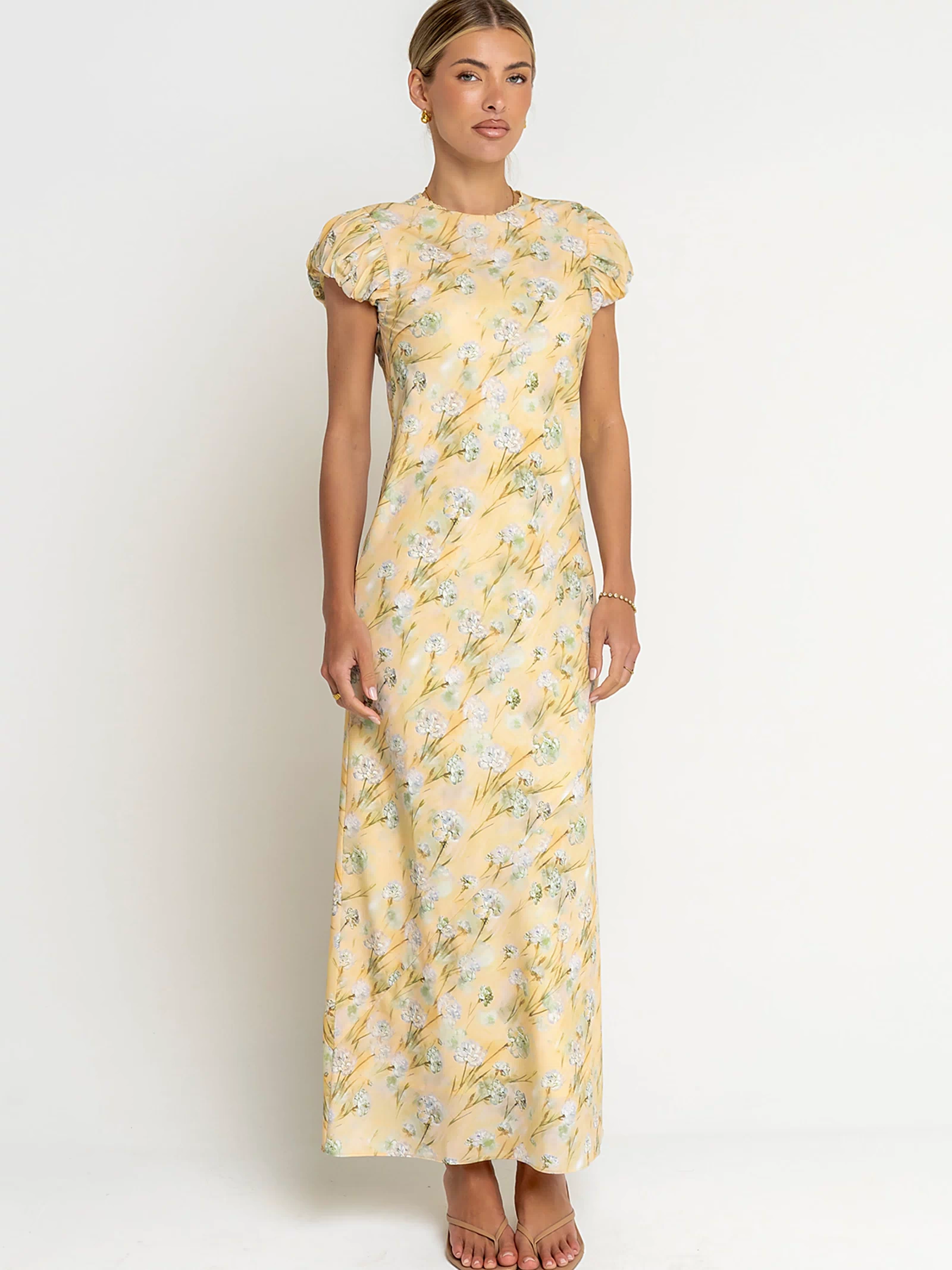 Ellianna Floral Maxi Dress in Butter Yellow