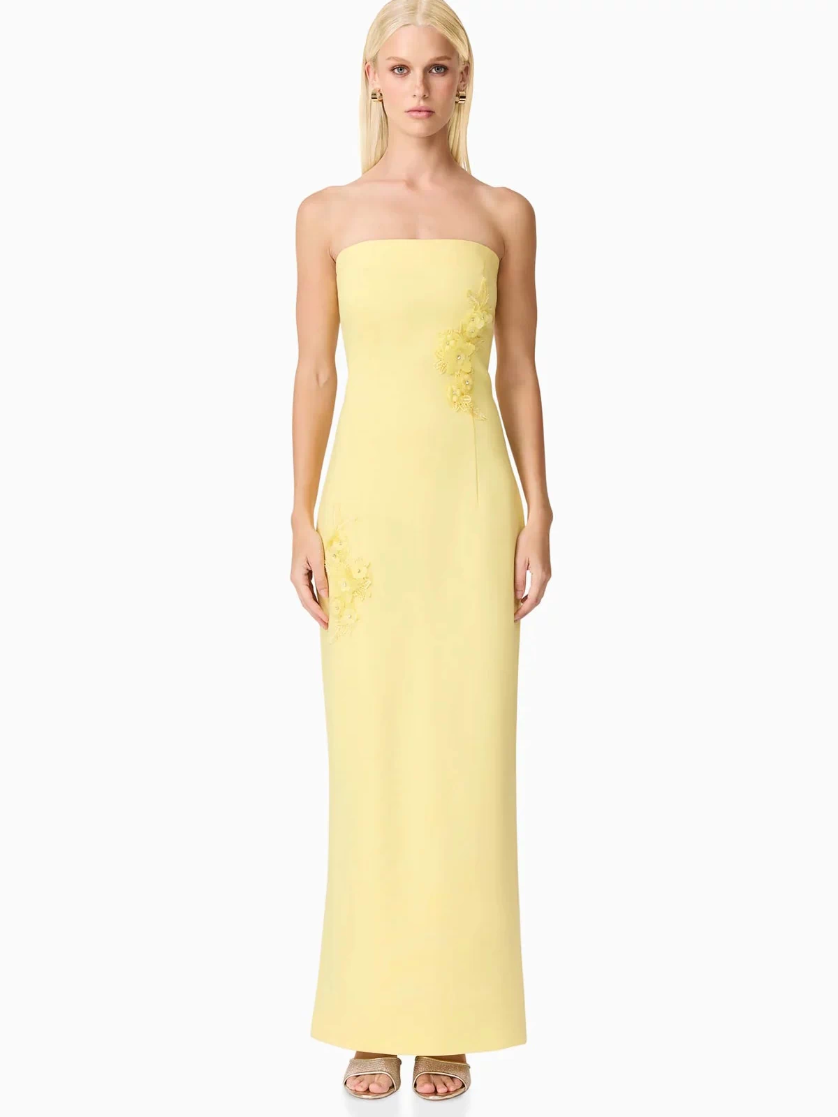 Elliatt Evee Strapless Maxi Dress in Yellow