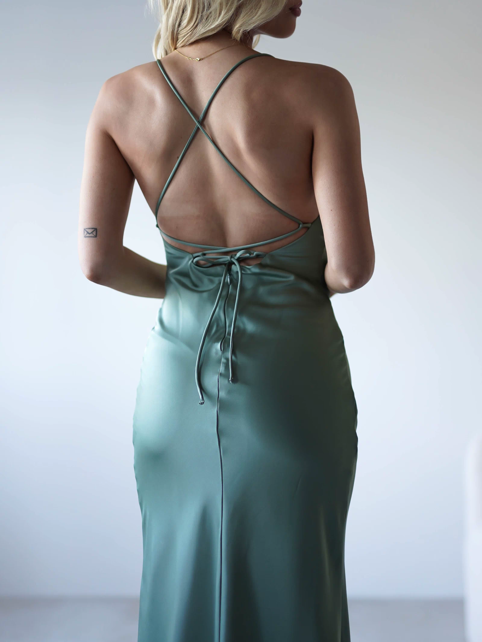 Elsa Matte Satin Maxi Gown | Olive-Oh Hello Clothing