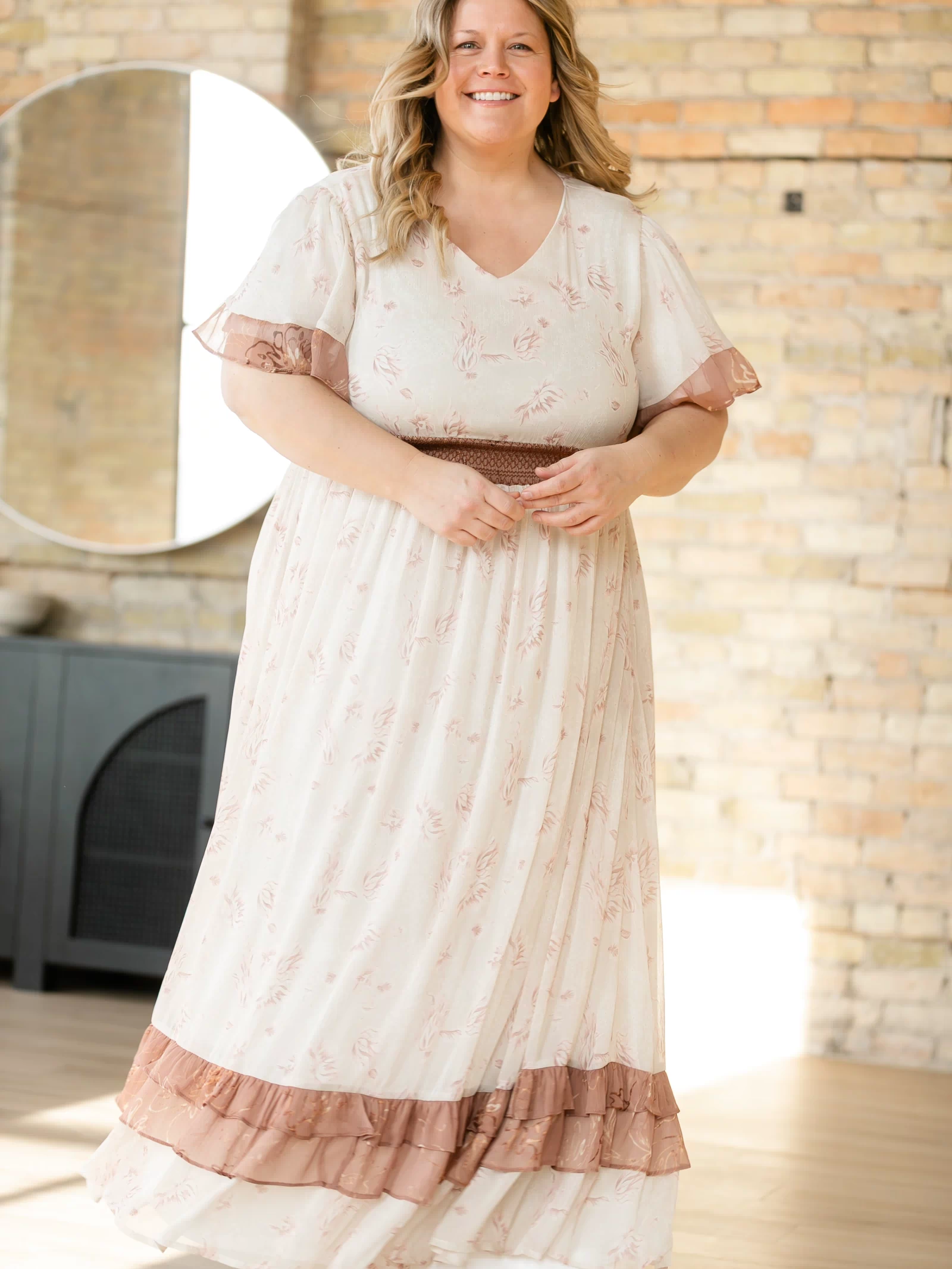 Estelle Pink Floral Maxi Dress IC Dresses 1XL